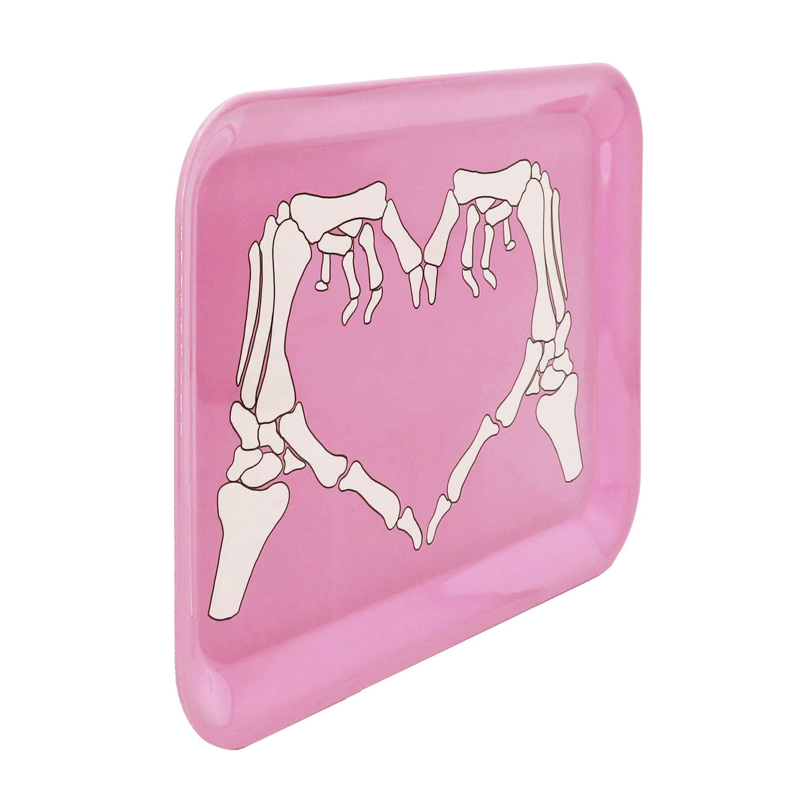 15.25&#x22; Pink Skeletal Hand Heart Melamine Tray by Ashland&#xAE;