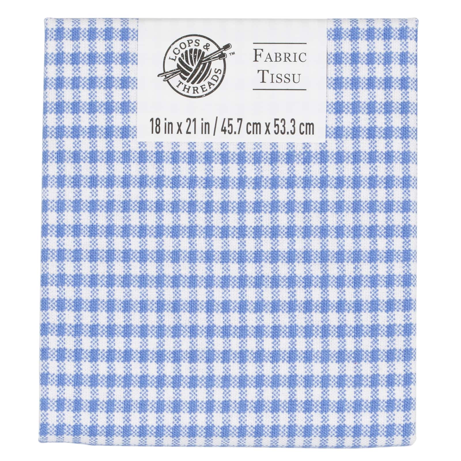 Blue & White Plaid Cotton Fabric by Loops & Threads™