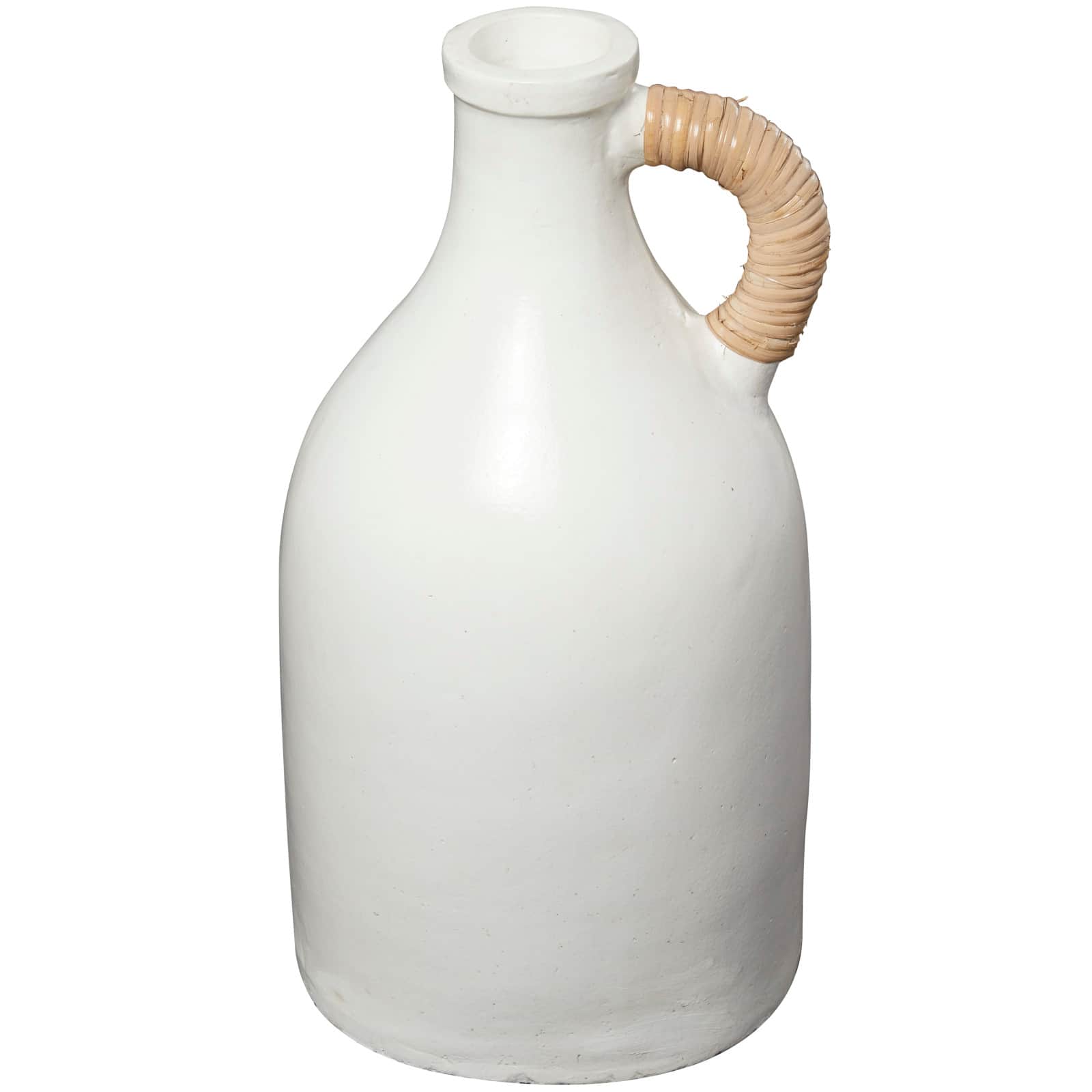 18&#x22; White Ceramic Jug Inspired Vase
