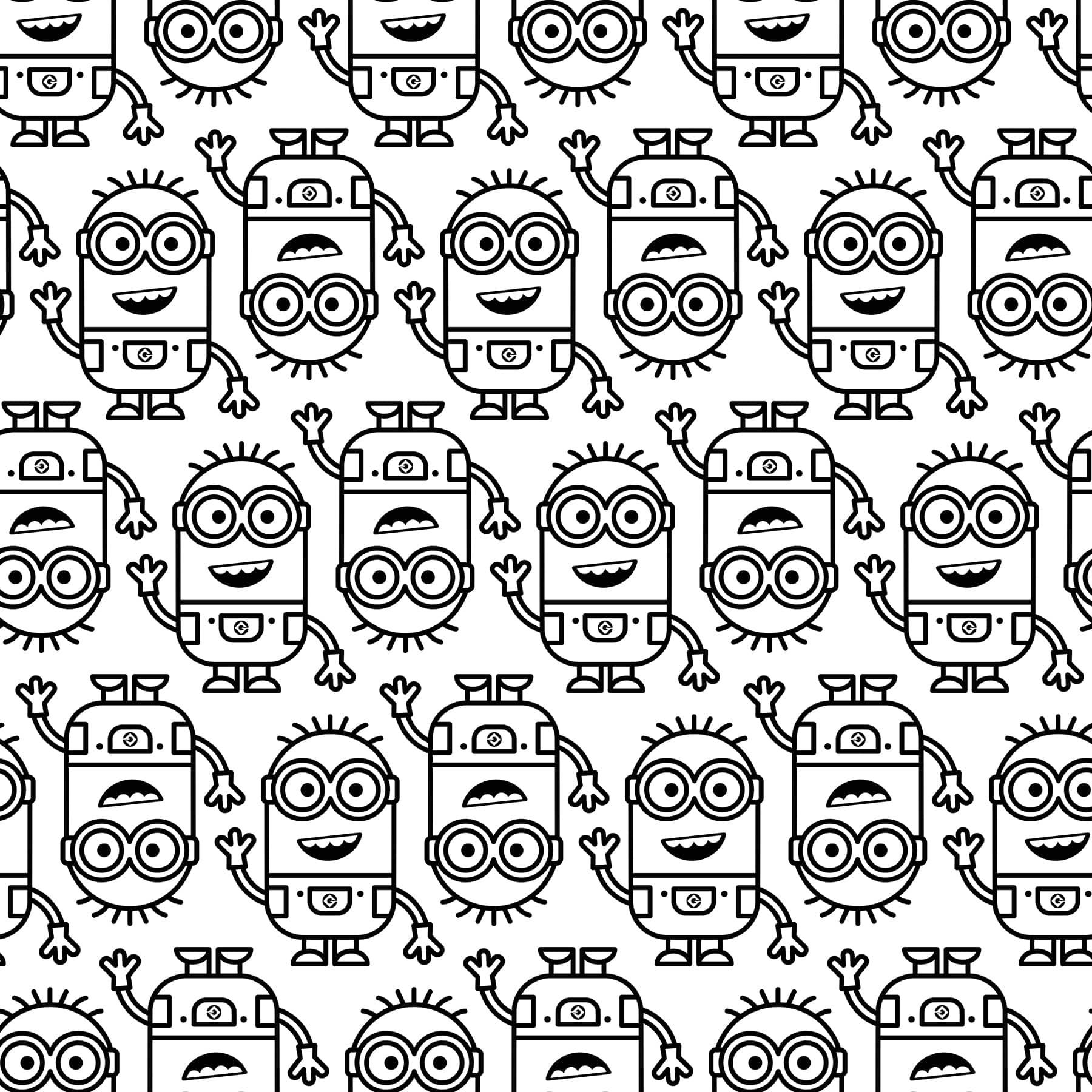 RoomMates Minions Line Art Black Peel &#x26; Stick Wallpaper