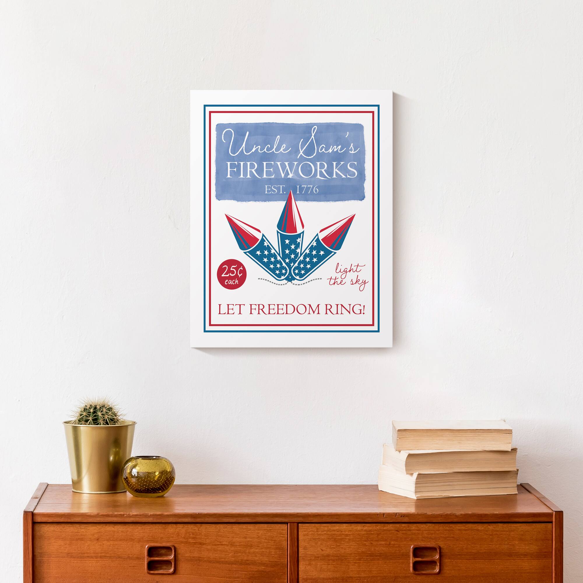 Uncle Sam&#x27;s Fireworks Canvas Wall Art