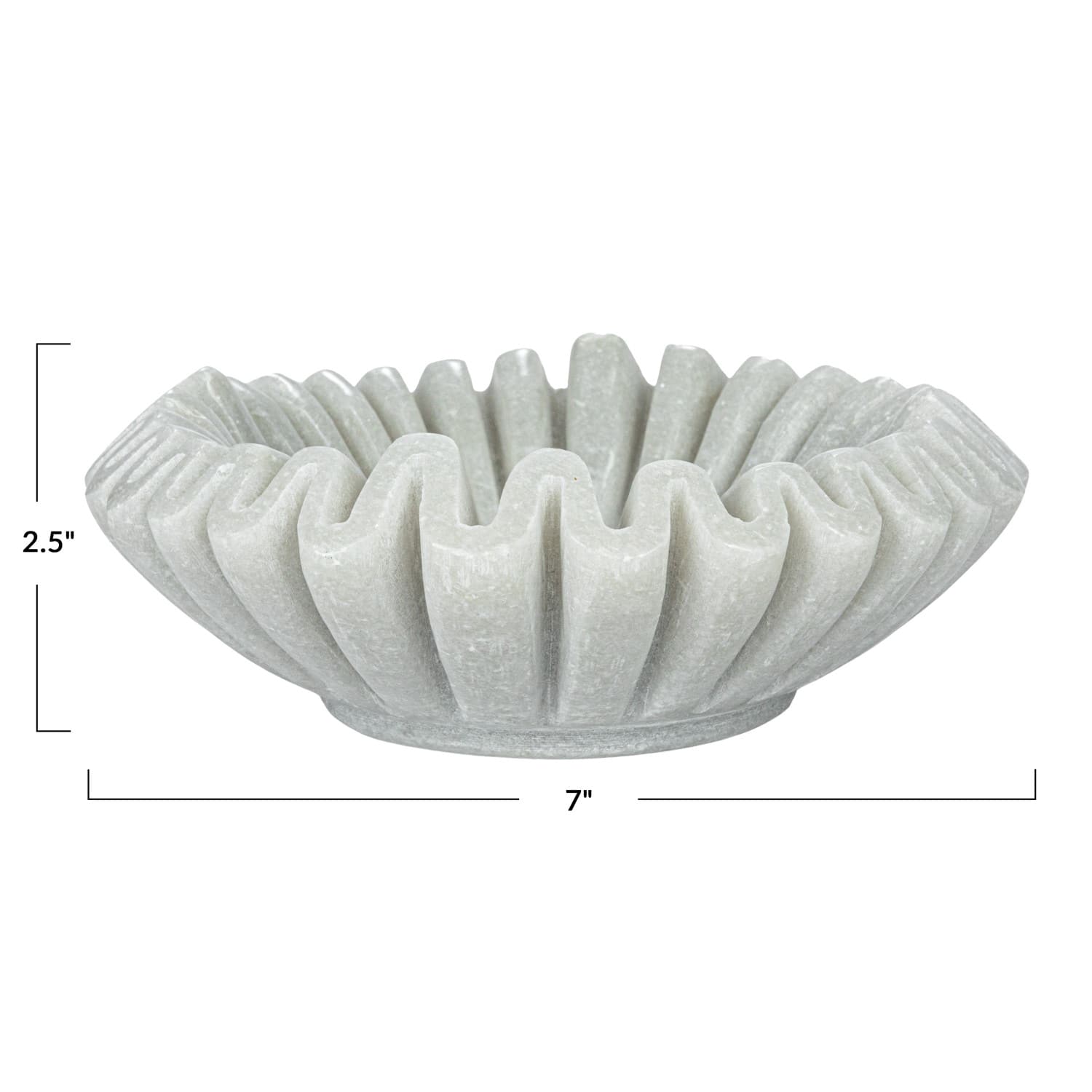 Hello Honey® 7" White Round Marble Pleated Dish