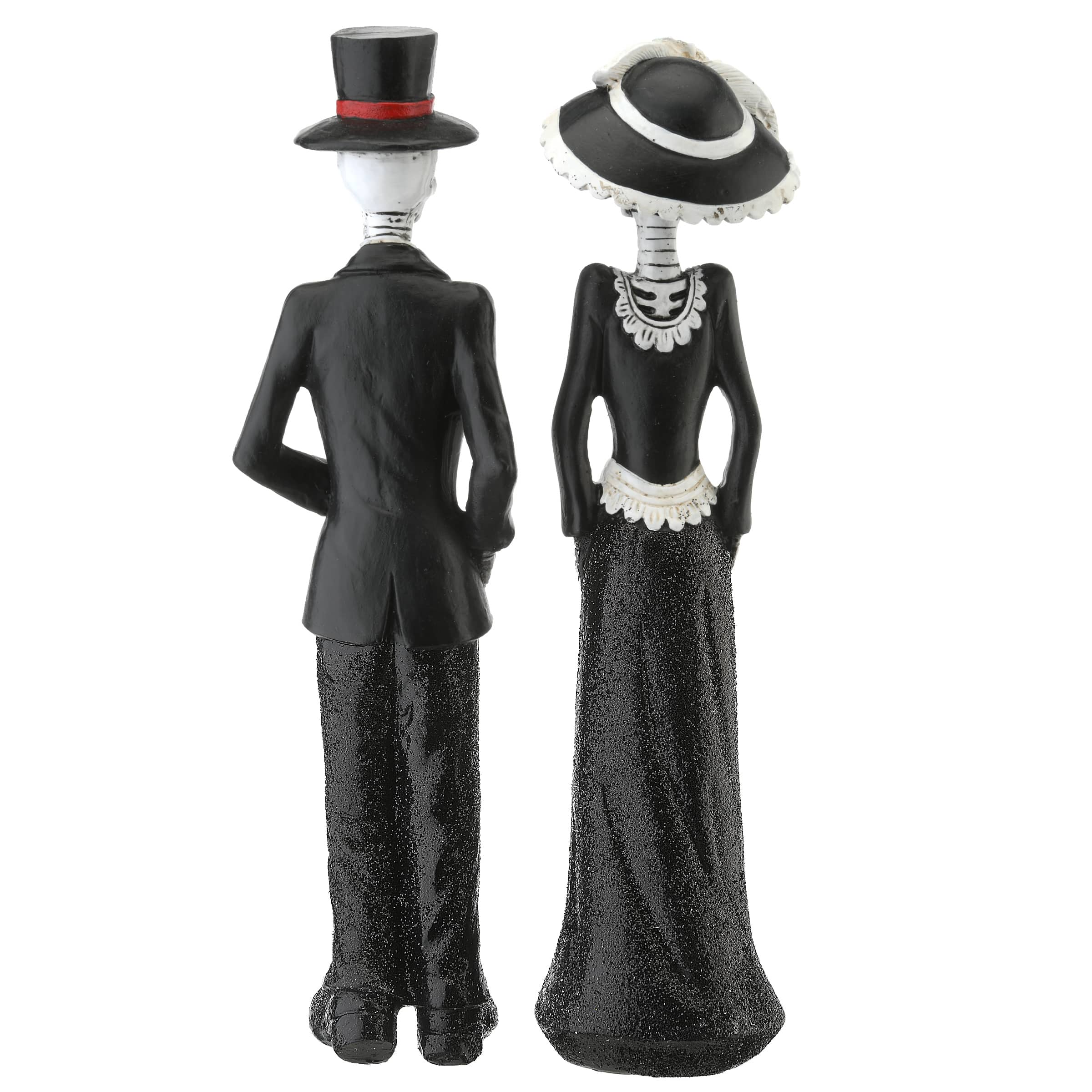 13&#x22; Black Outfitted Skeleton Couple