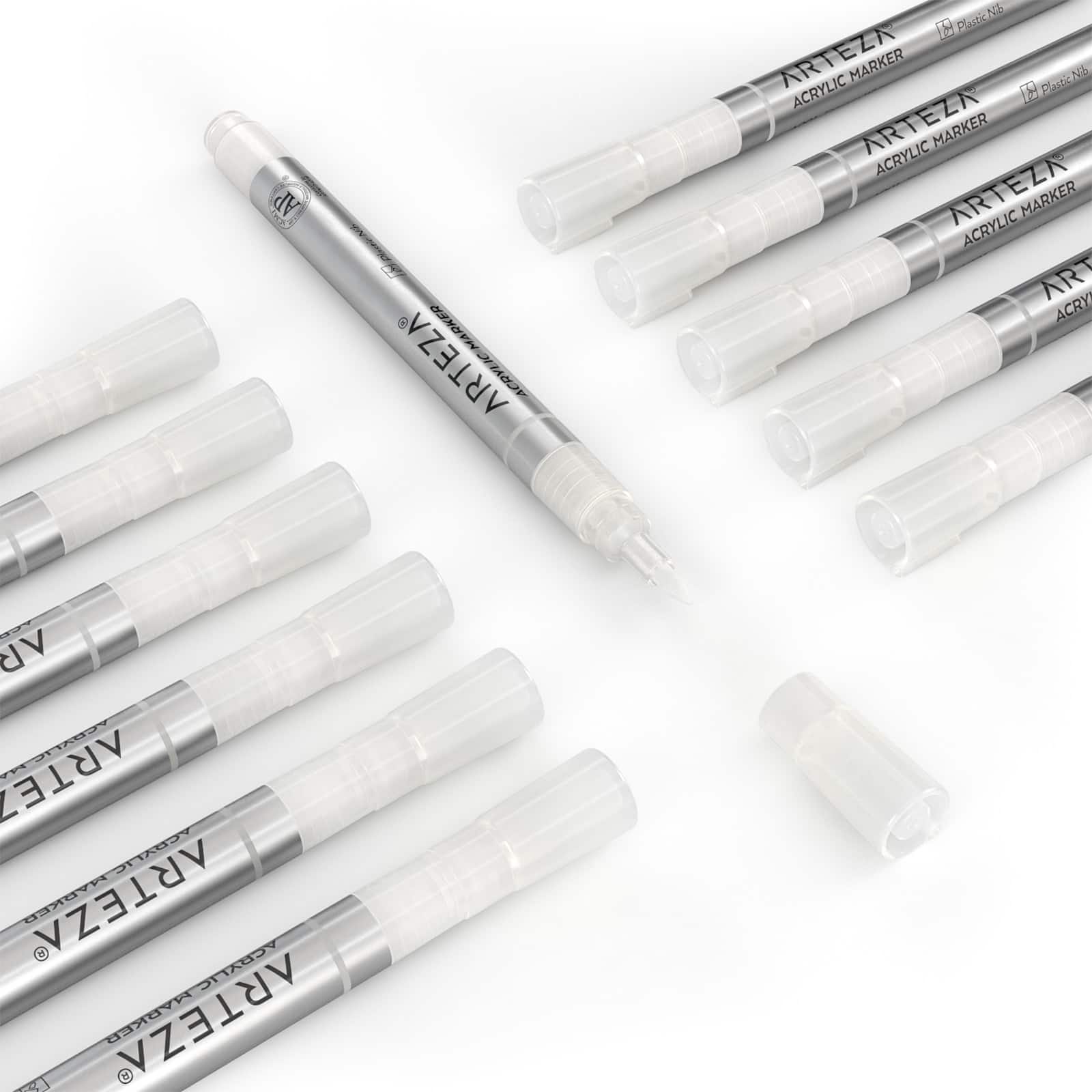 Arteza® White Acrylic Paint Markers, 12ct.