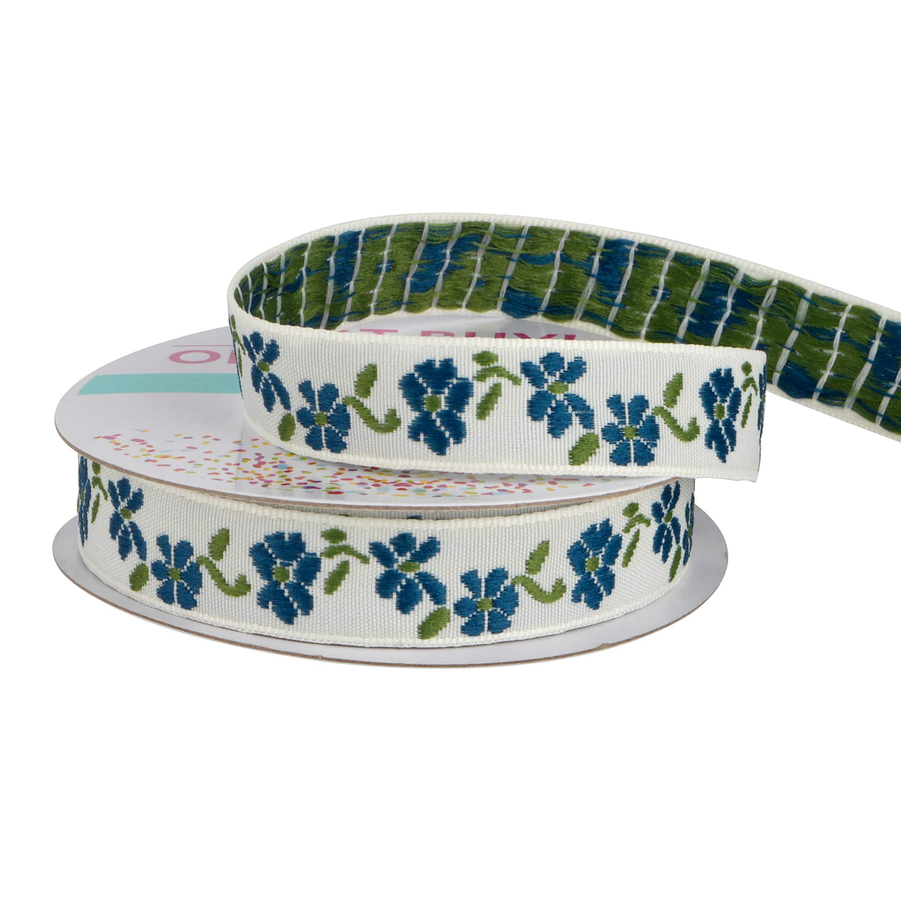 0.59&#x22; x 4yd. Embroidered Flowers Ribbon by Celebrate It&#xAE; Hot Buy!