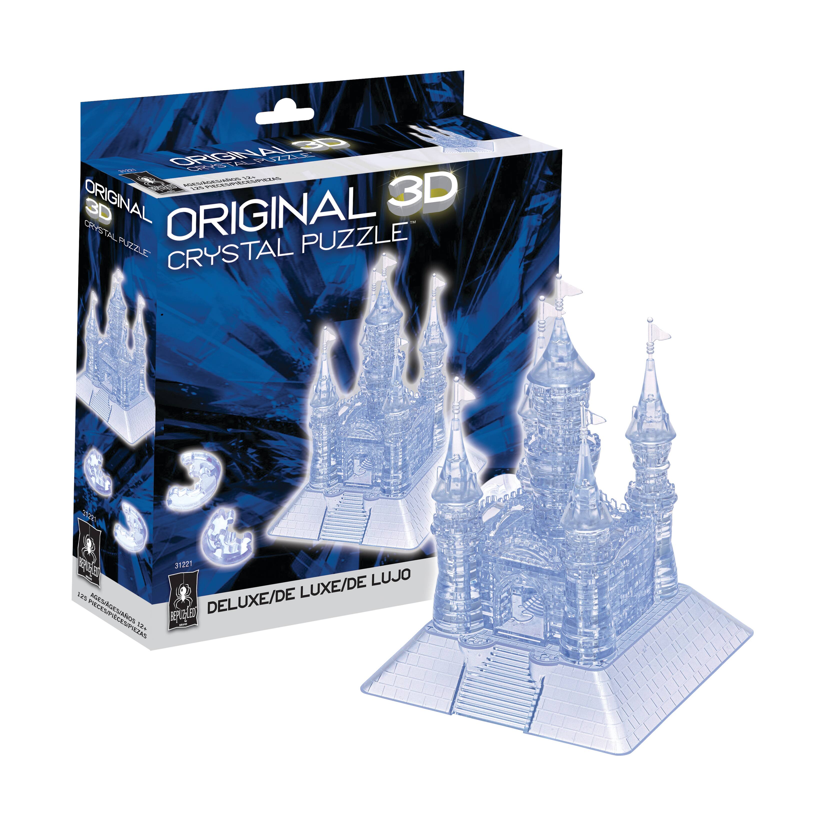 3D Crystal Puzzle - Castle (Clear): 125 Pcs