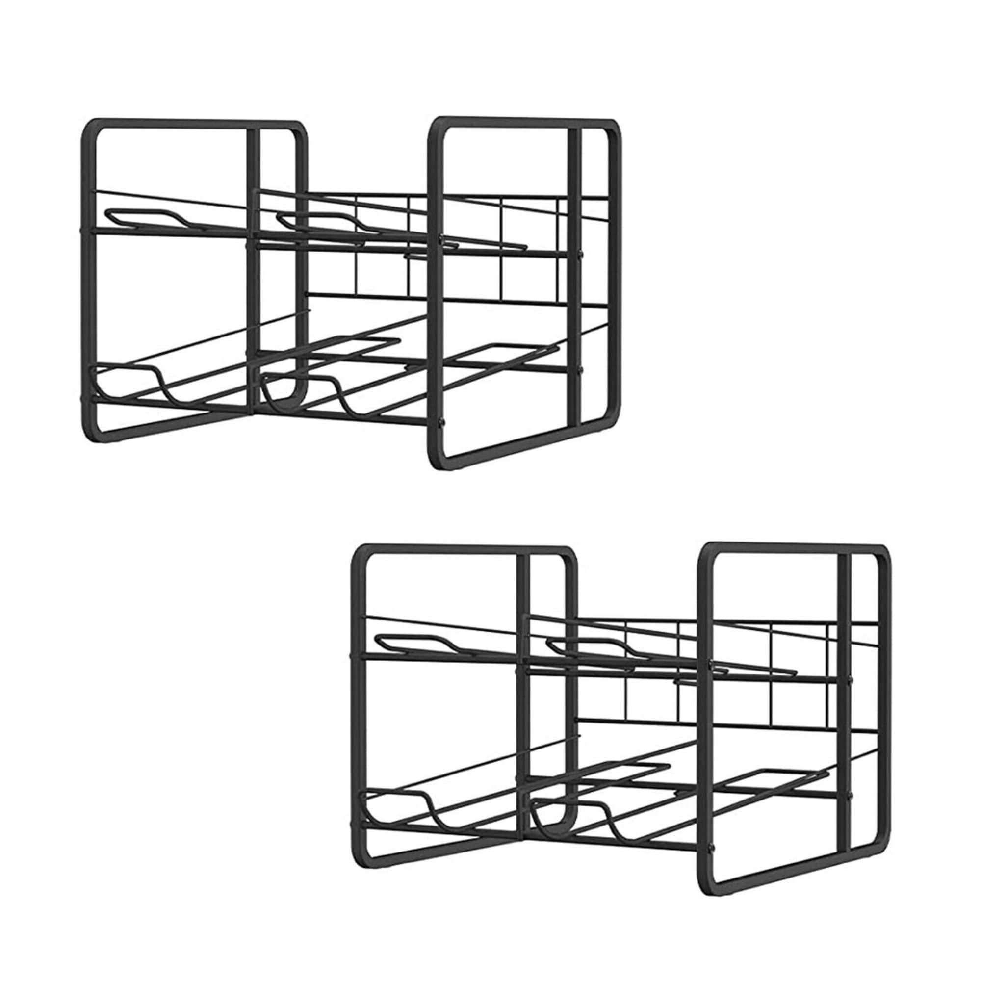 NEX™ Standard 12oz. 20-Can Capacity Black Organizer Rack Dispenser, 2ct.