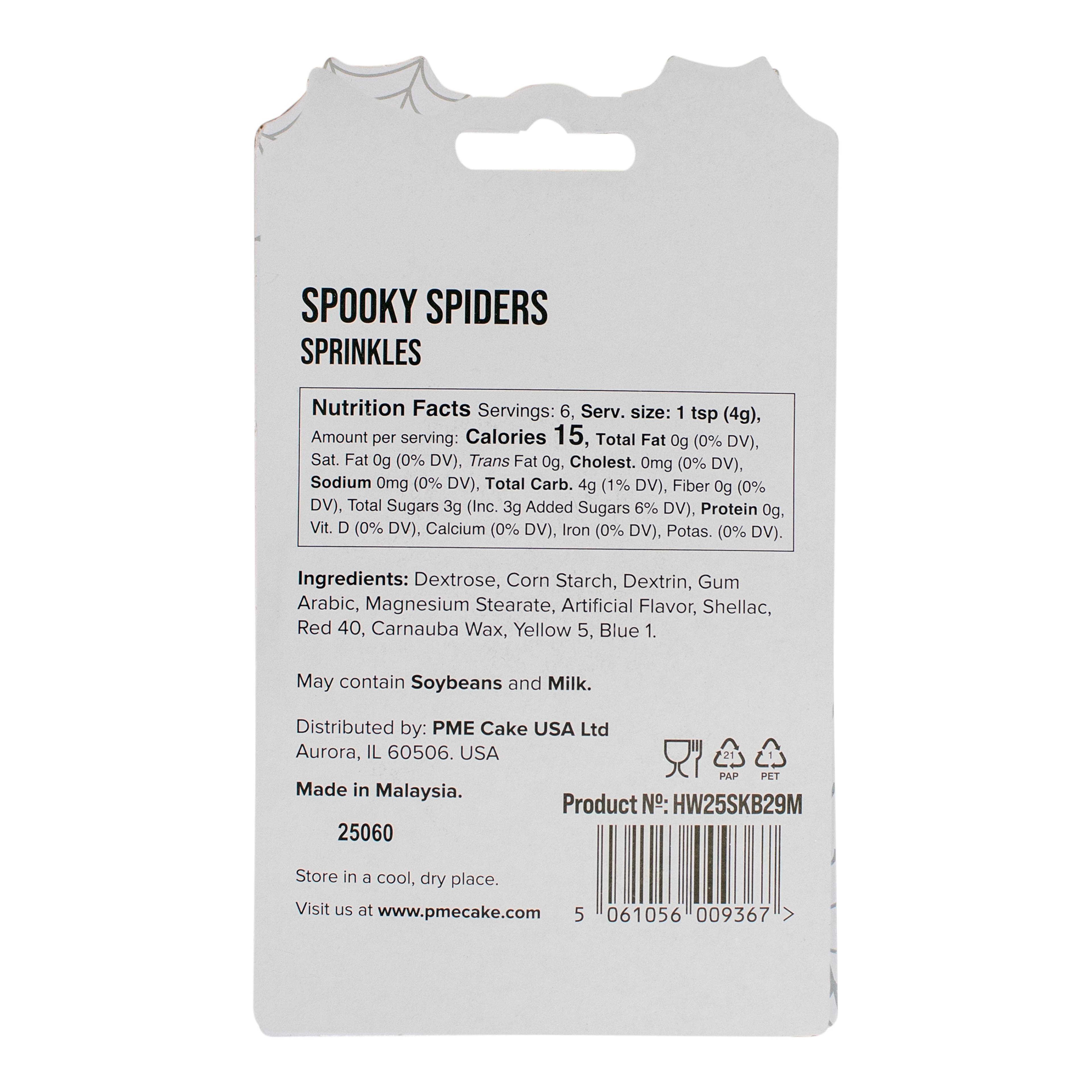 PME Cake Sweet Street® Spooky Spiders Eyes Sprinkles