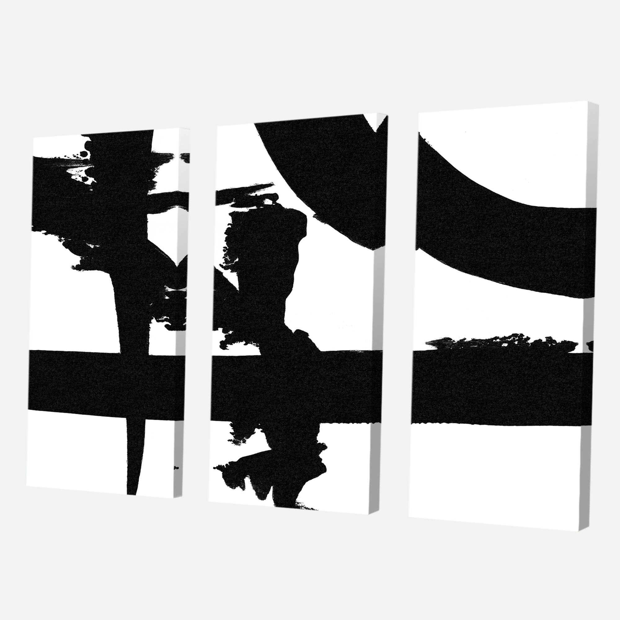 Designart - Black & White Crossing Paths I - Modern Gallery-wrapped Canvas