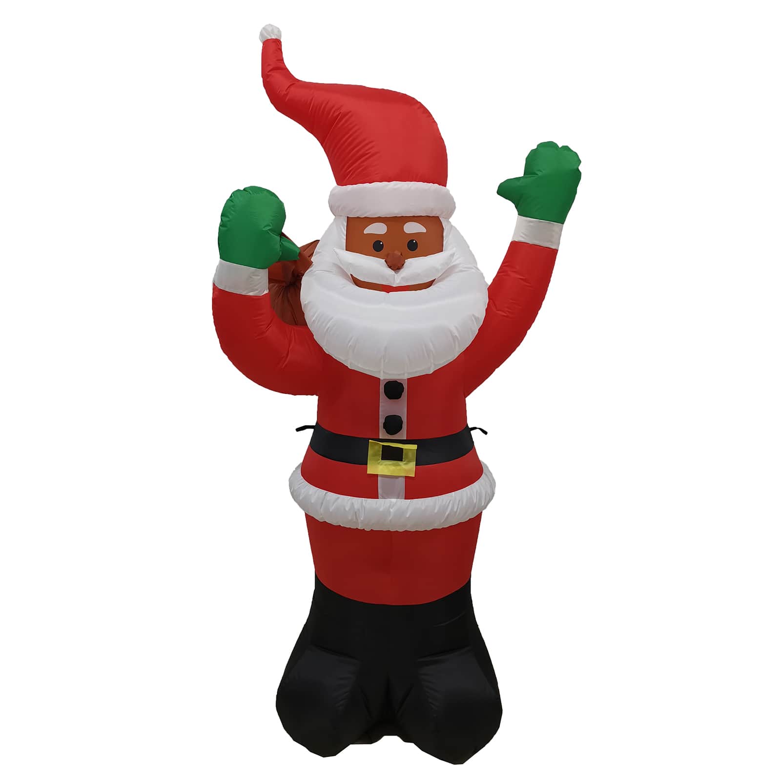 Santa&#x27;s Workshop 6ft. Black Santa Inflatable with Blower