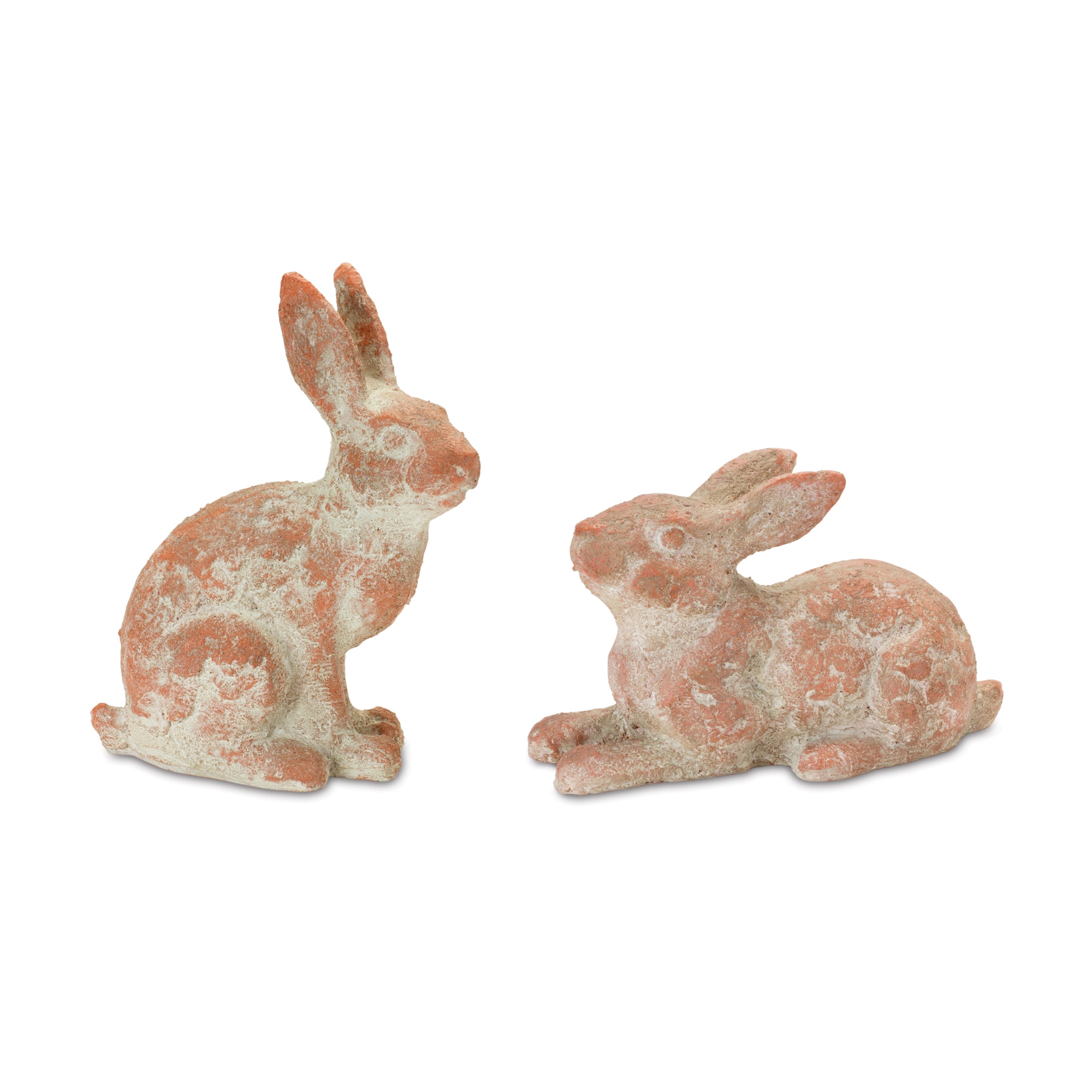 Distressed Garden Rabbit Statue Set