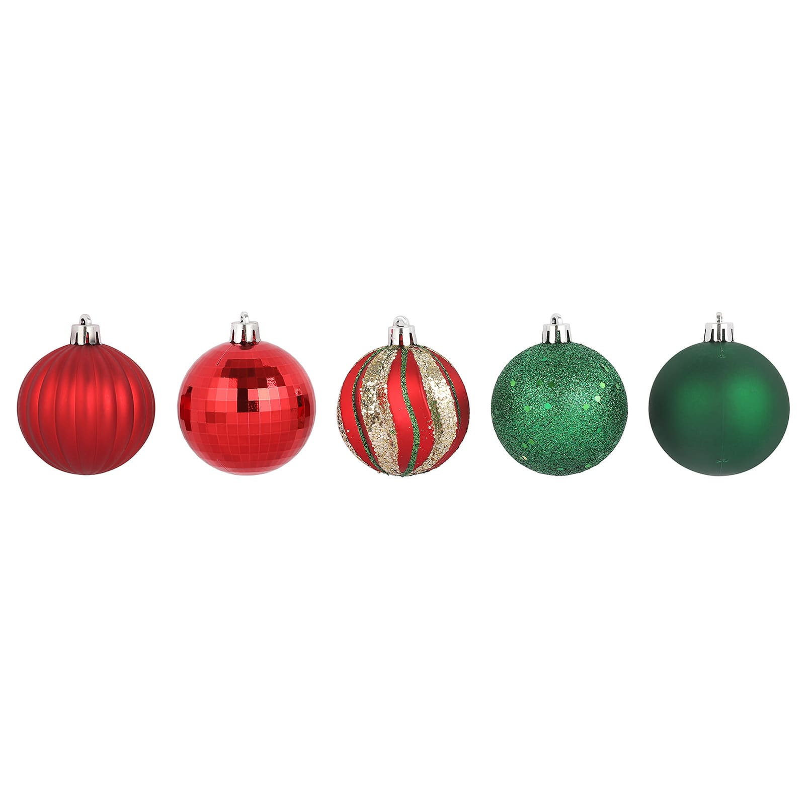 40 Pack 2&#x22; Red &#x26; Green Shatterproof Ball Ornaments by Ashland&#xAE;