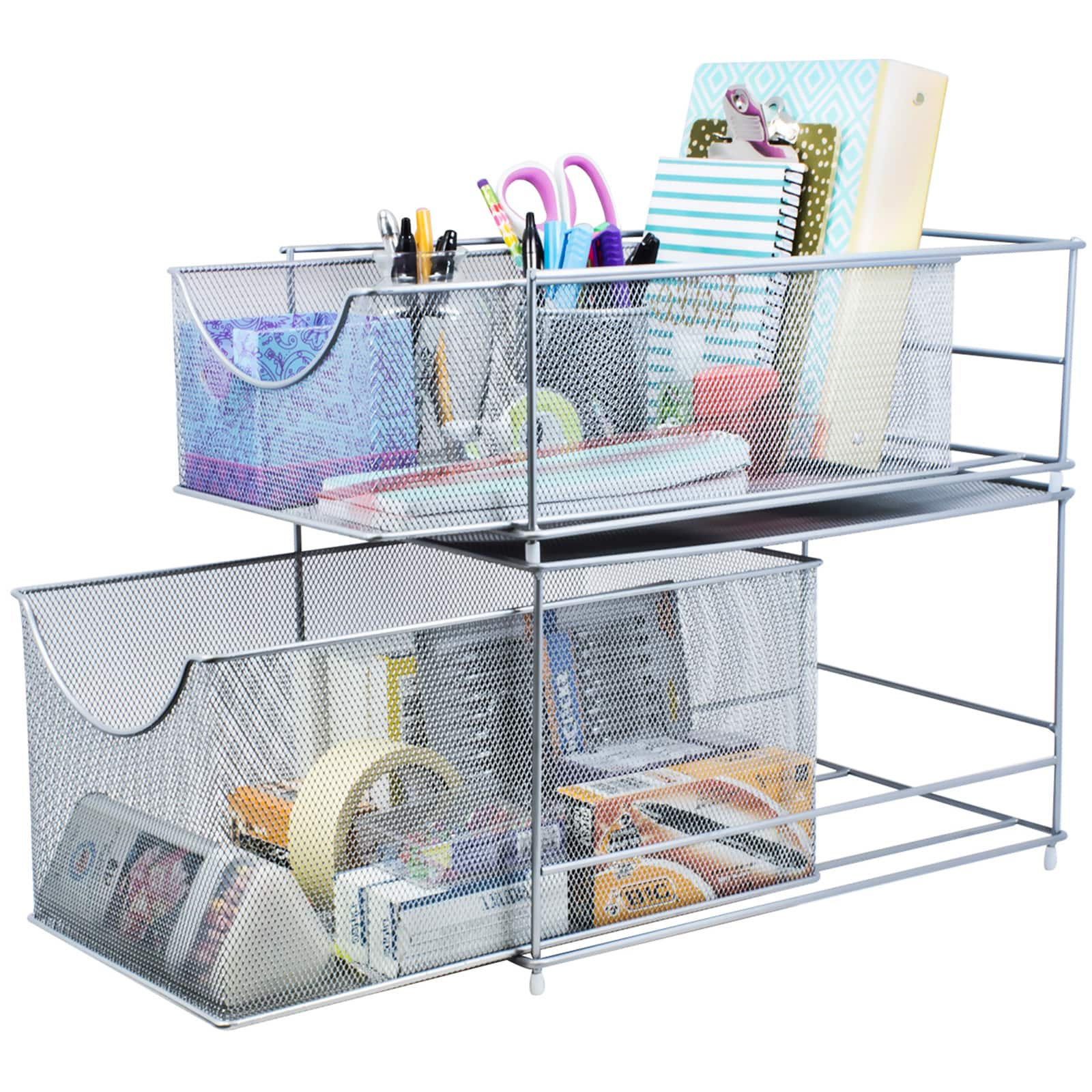 Sorbus 2-Tier Sliding Mesh Basket Drawer