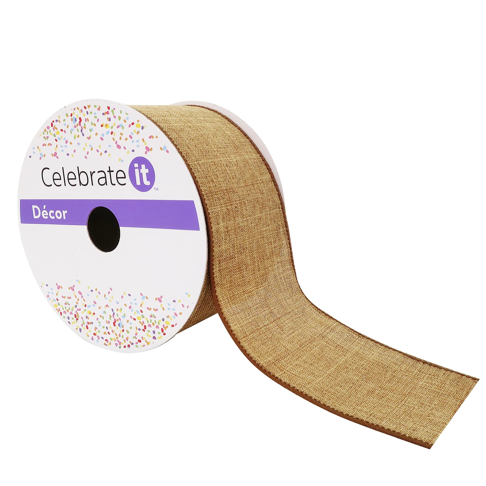 12 Pack: 2.5" x 25ft. Faux Linen Wired Ribbon by Celebrate It™ Décor