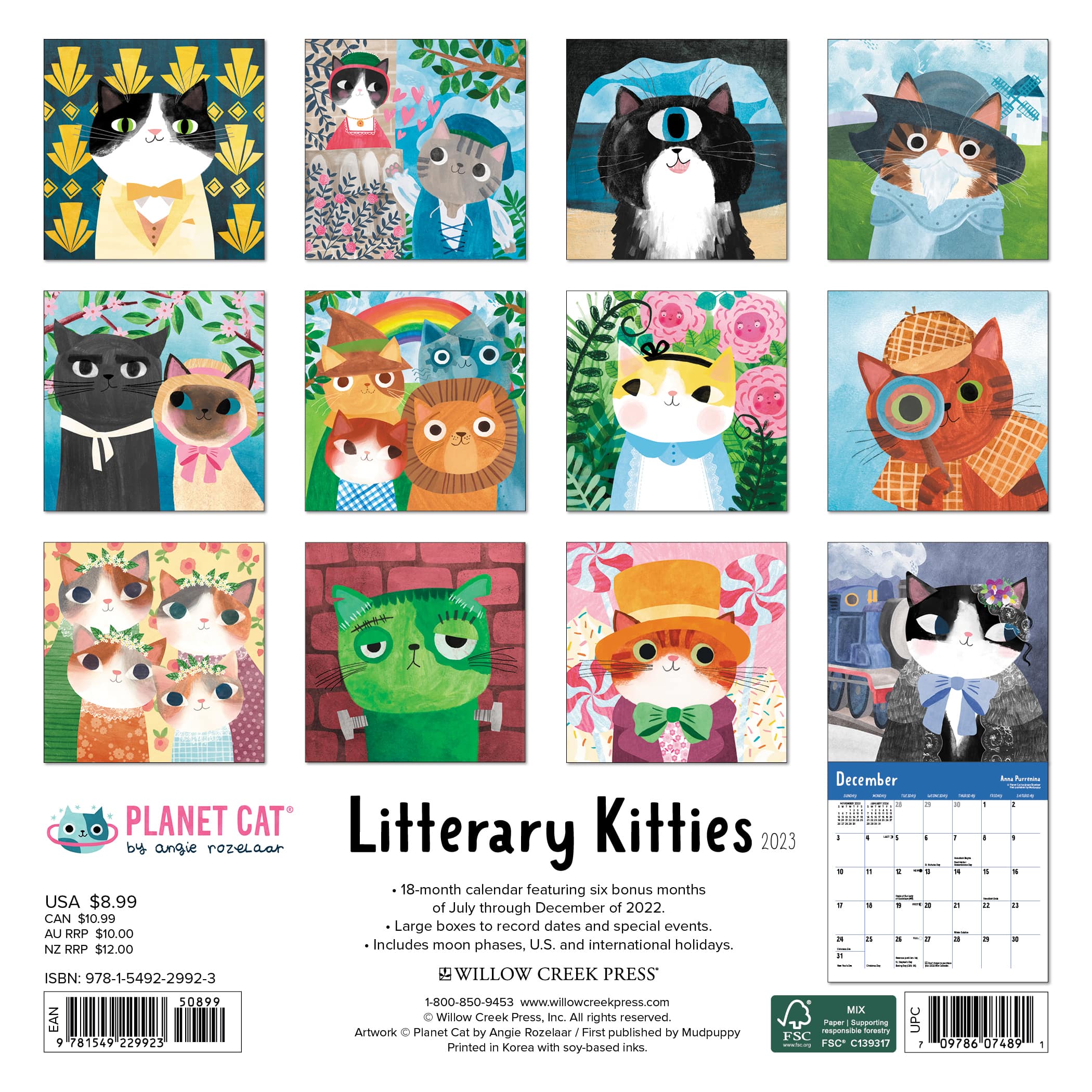 2023 Literary Kitties Mini Wall Calendar Michaels