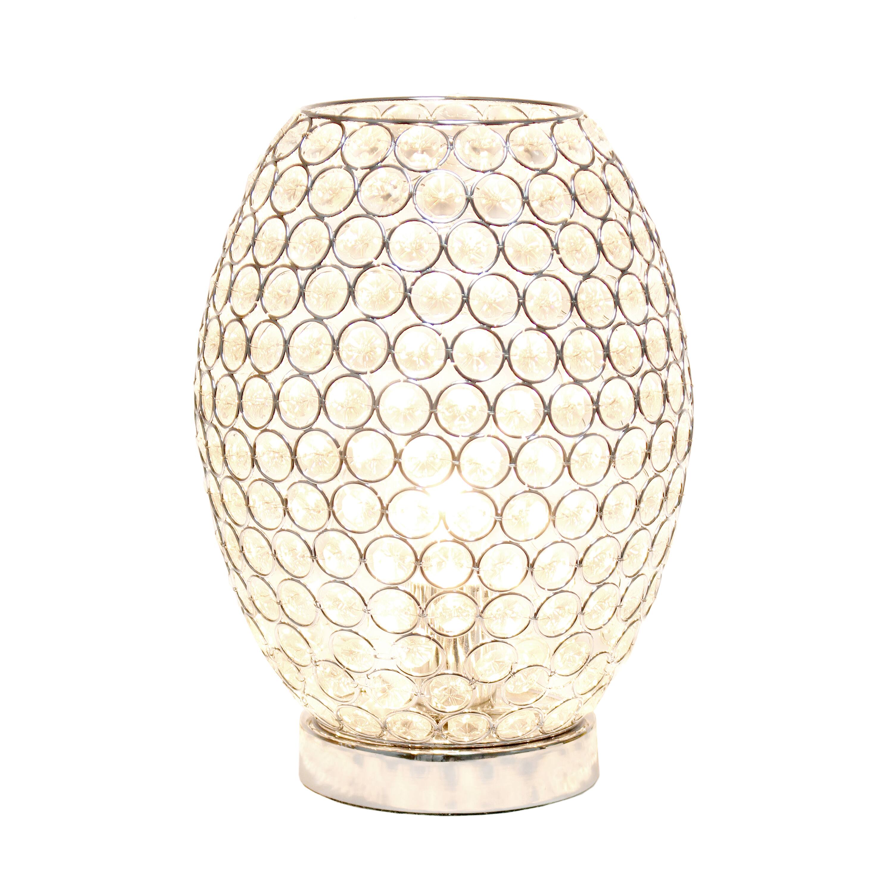 Elegant Designs Crystal &#x26; Chrome Decorative Table Lamp