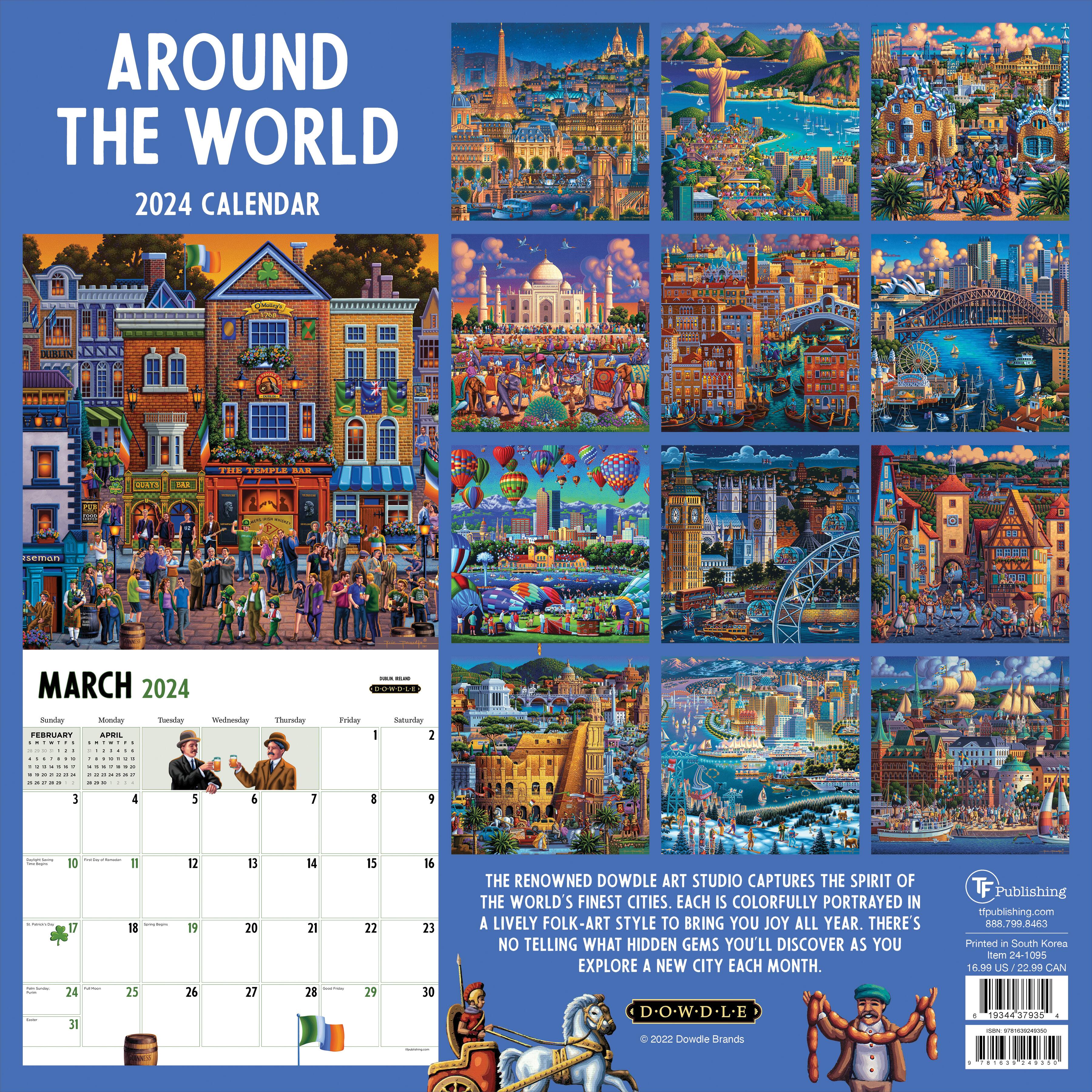 TF Publishing 2024 Around the World Wall Calendar