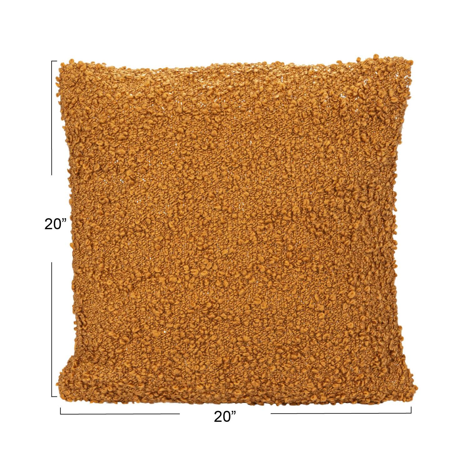 Hello Honey® 20" Mustard Hand-Woven Fabric Indoor/Outdoor Pillow