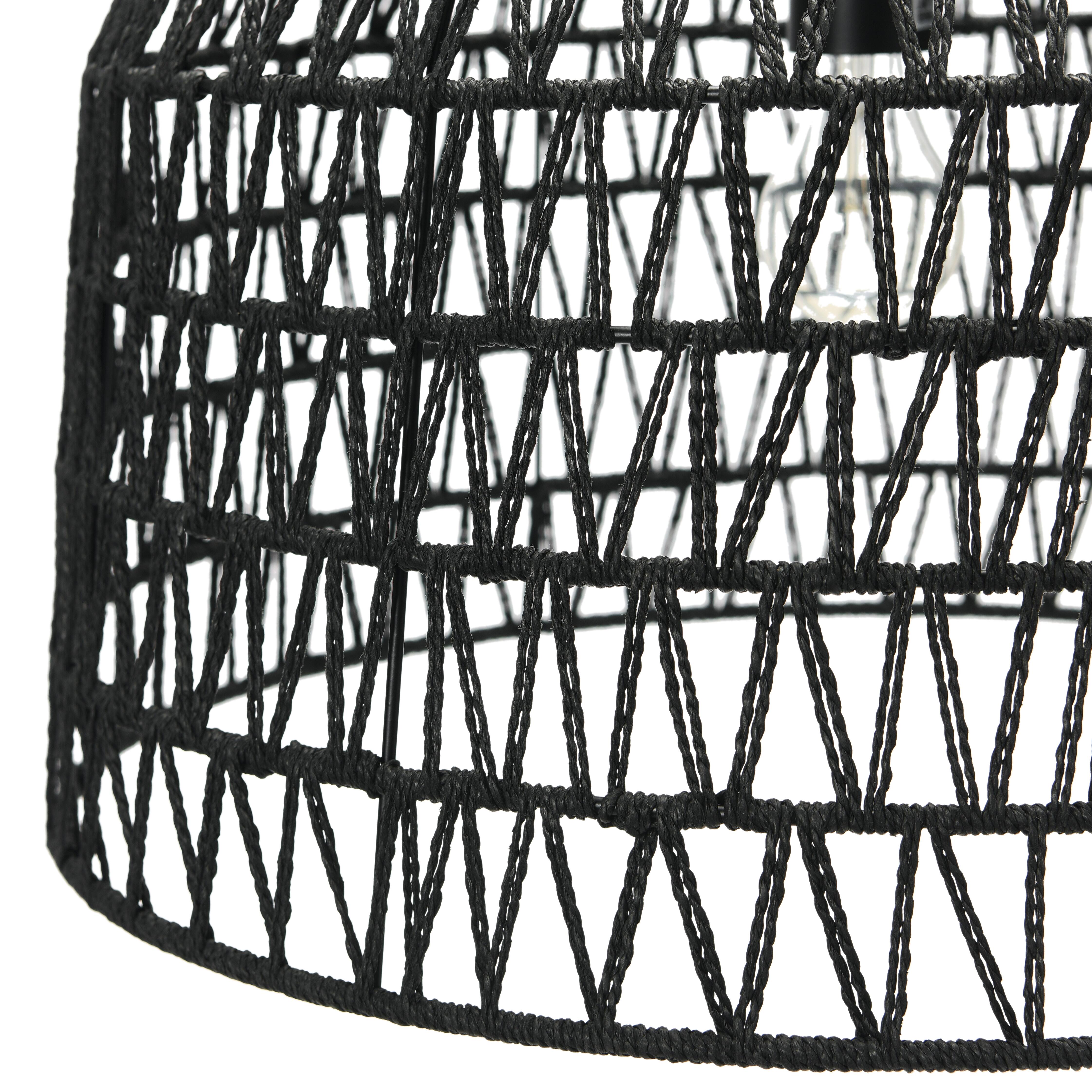 Hello Honey® 19.5" Charcoal Gray Woven Pendant Lamp