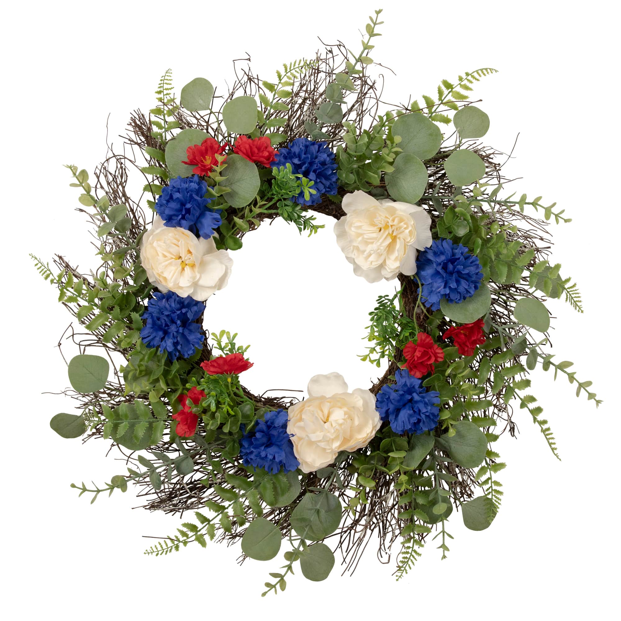 24&#x22; Americana Mixed Foliage &#x26; Florals Wreath