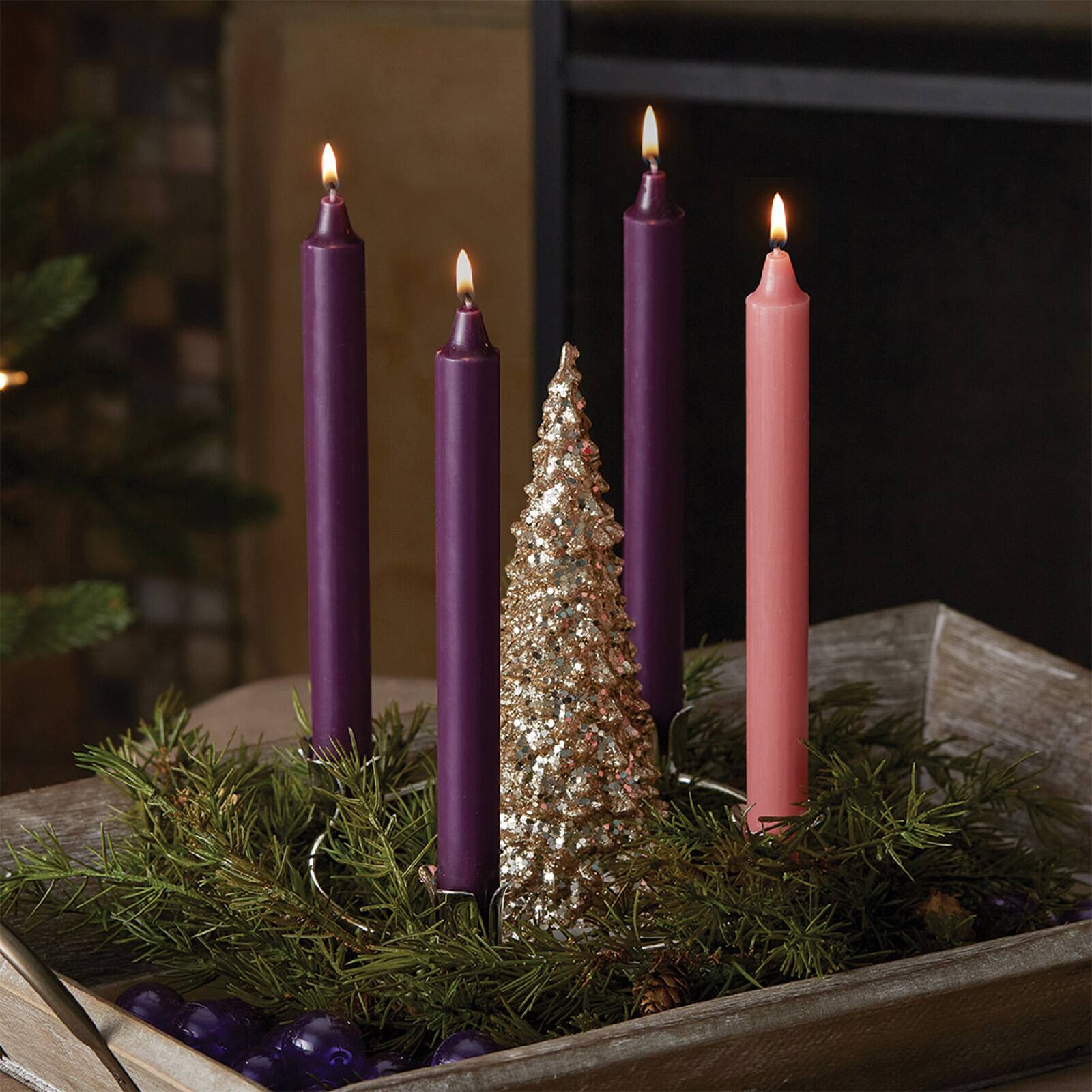 Root Candles 9" Unscented Advent Arista Taper Candles, 4ct.