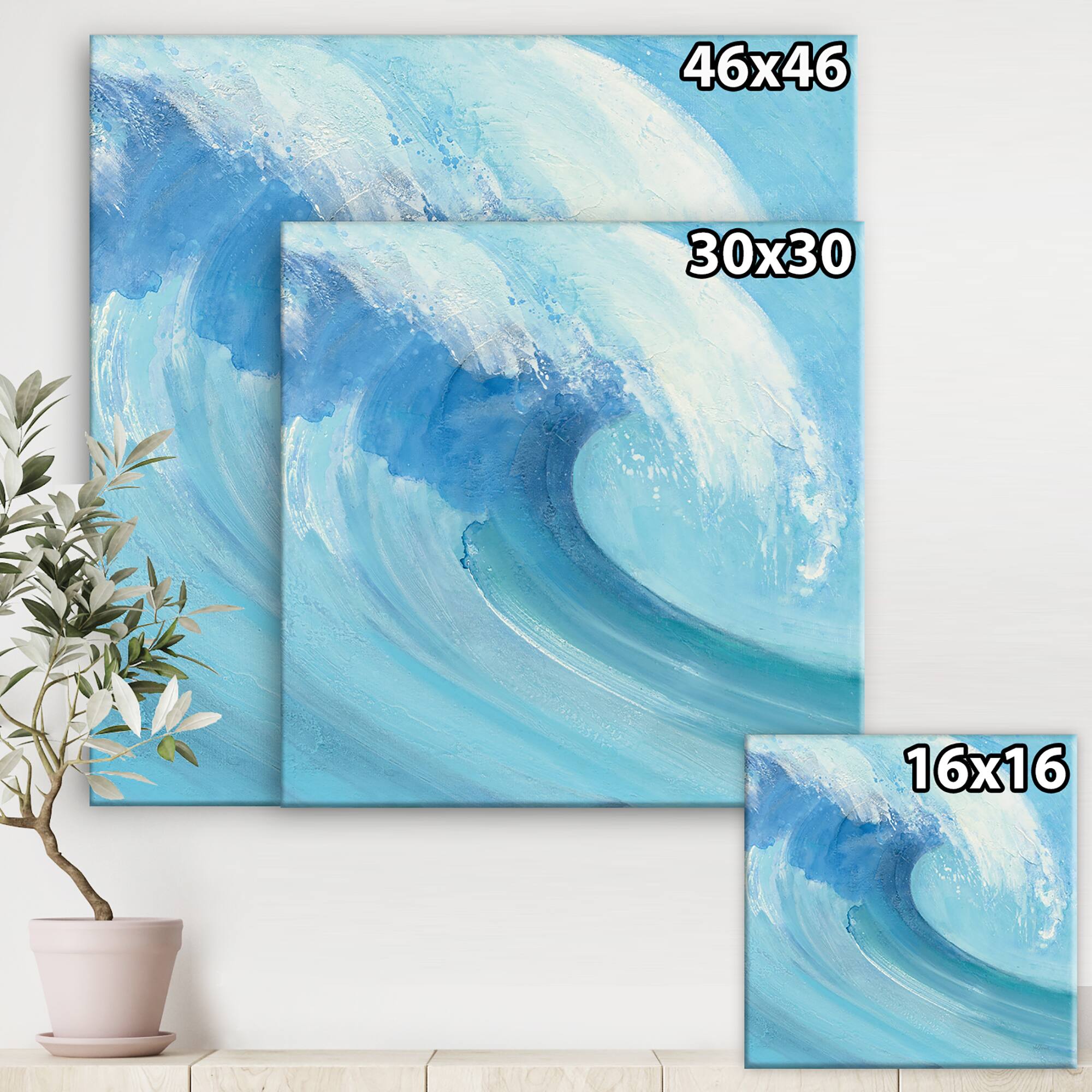 Designart - Ocean Wave with White Foam - Nautical & Coastal Canvas Art