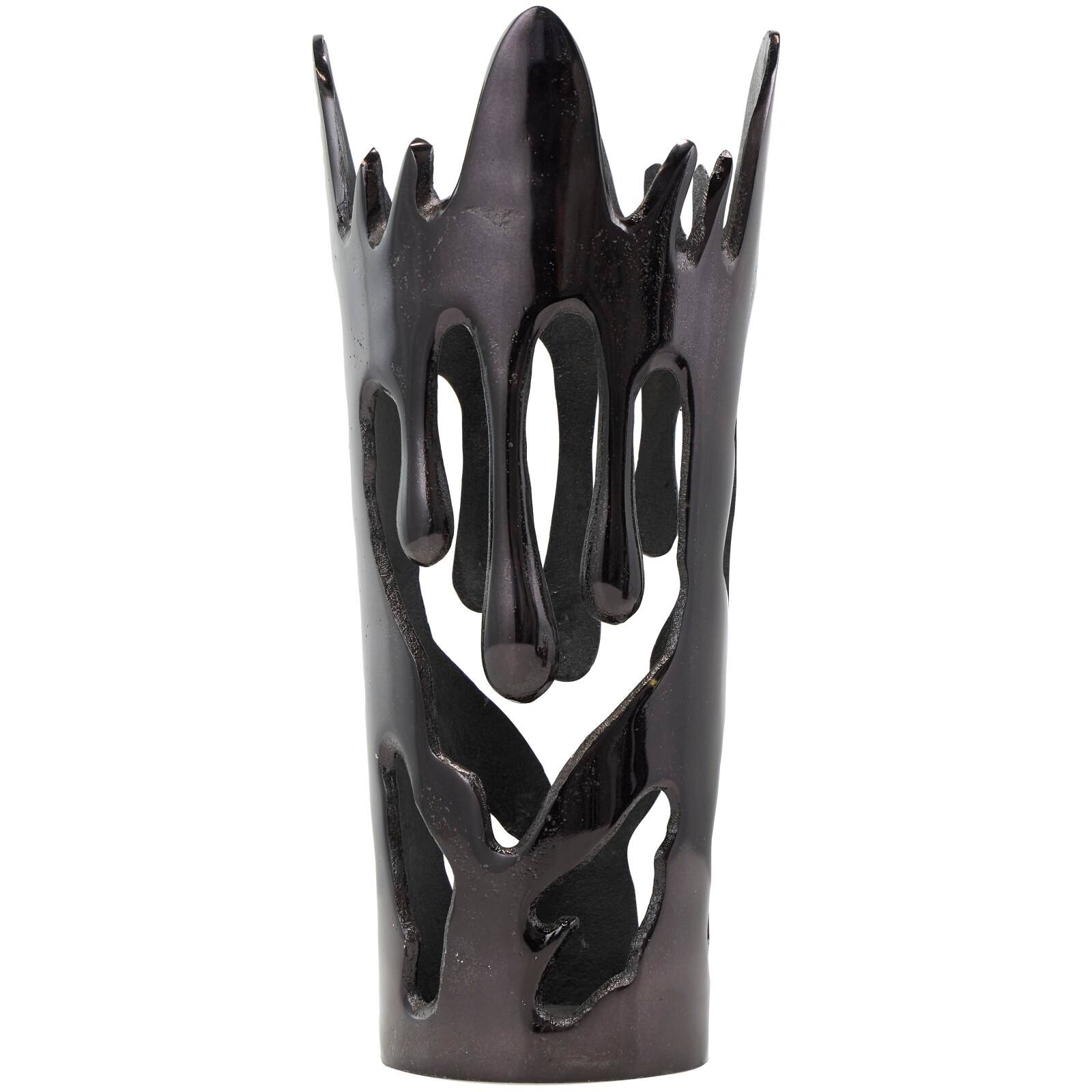 Black Contemporary Aluminum Drip Vase Set
