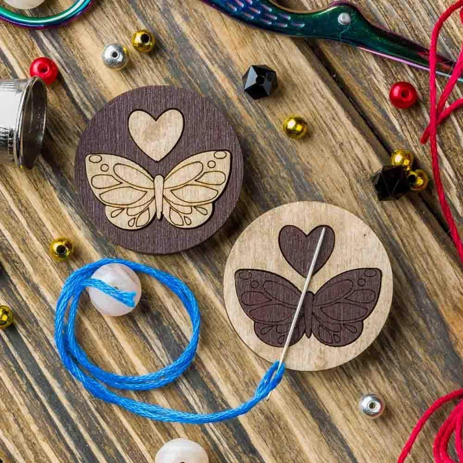 Wonderland Crafts Butterfly Double-Sided Magnetic Needle Holder