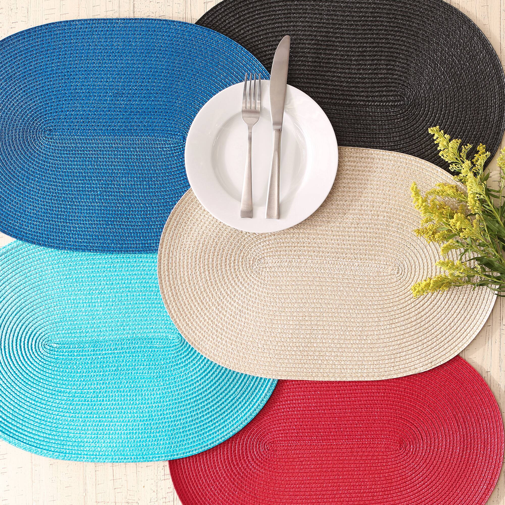 DII&#xAE; Oval Plastic Woven Placemats, 6ct.