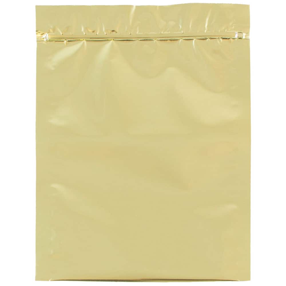JAM Paper 5.5" x 7.5" Gold Foil Zip Lock Closure Envelopes, 25ct.