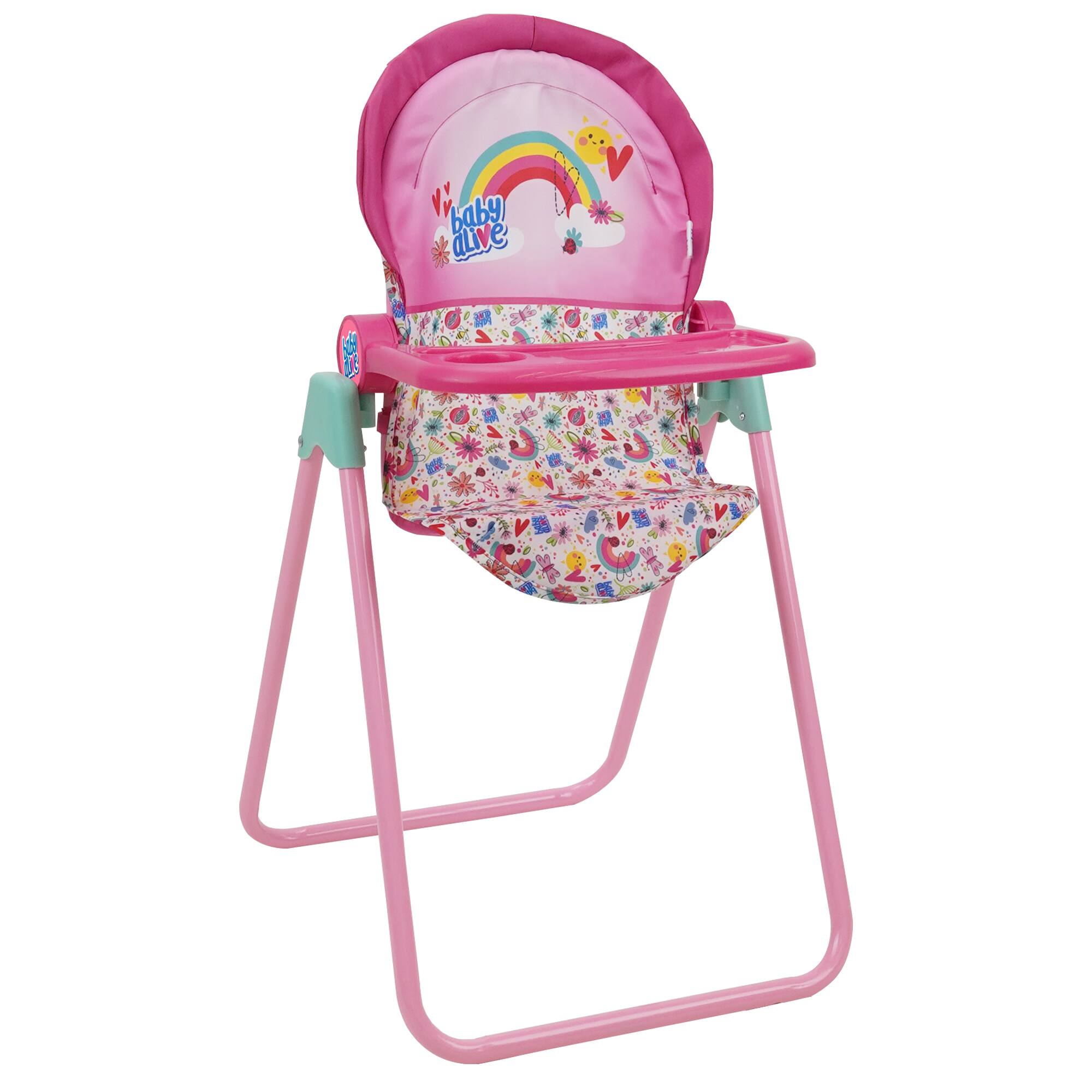 509 Crew Baby Alive Pink and Rainbow Doll Highchair Set