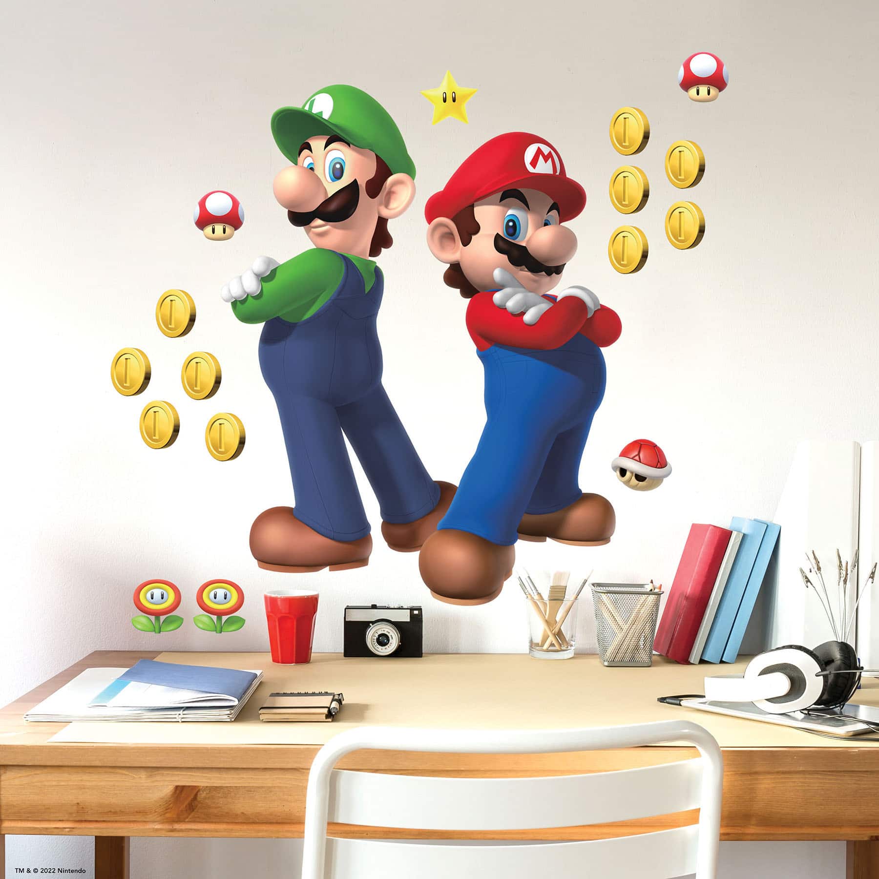 RoomMates Super Mario Luigi & Mario Giant Peel & Stick Wall Decals