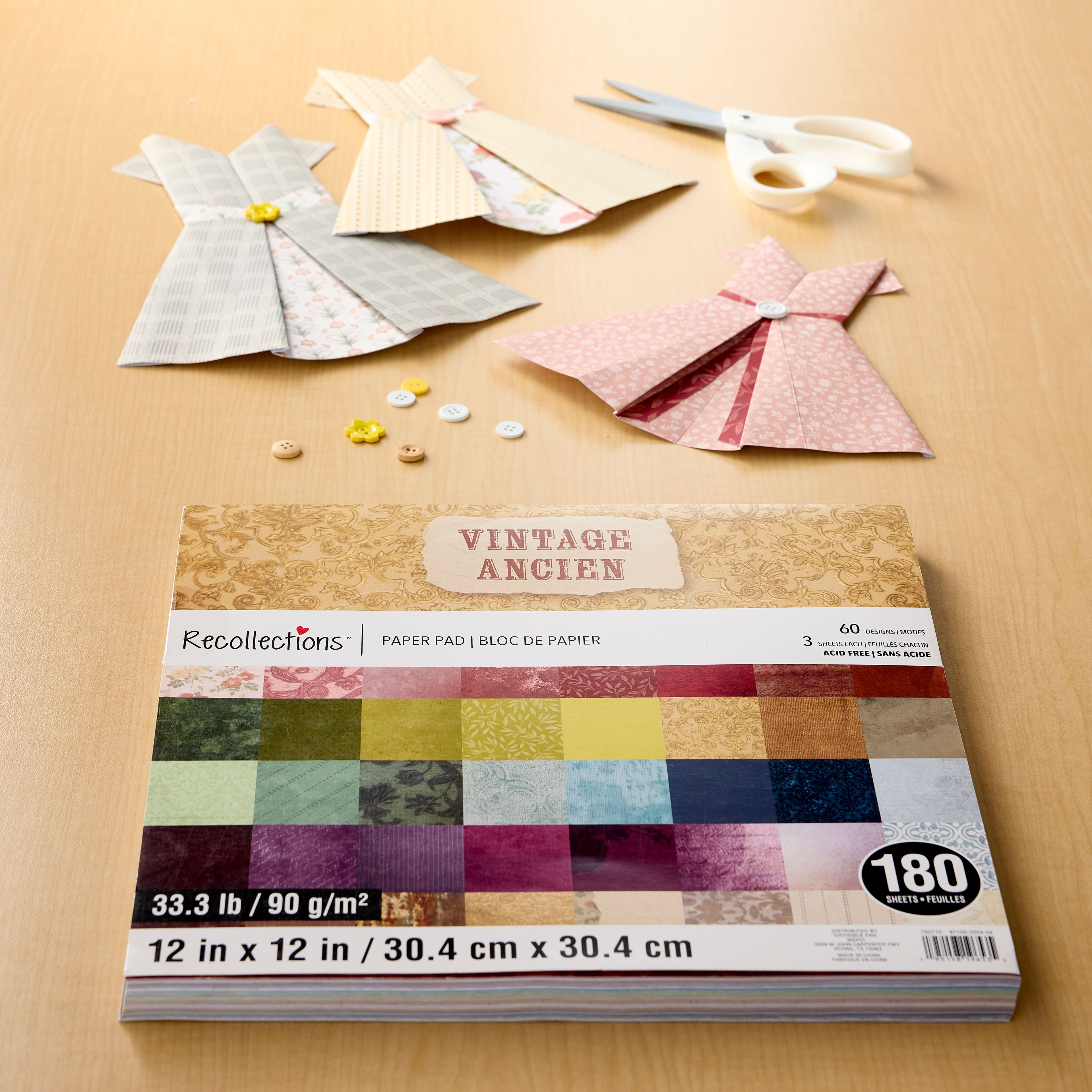 12&#x22; x 12&#x22; Vintage Paper Pad by Recollections&#x2122;, 180 Sheets