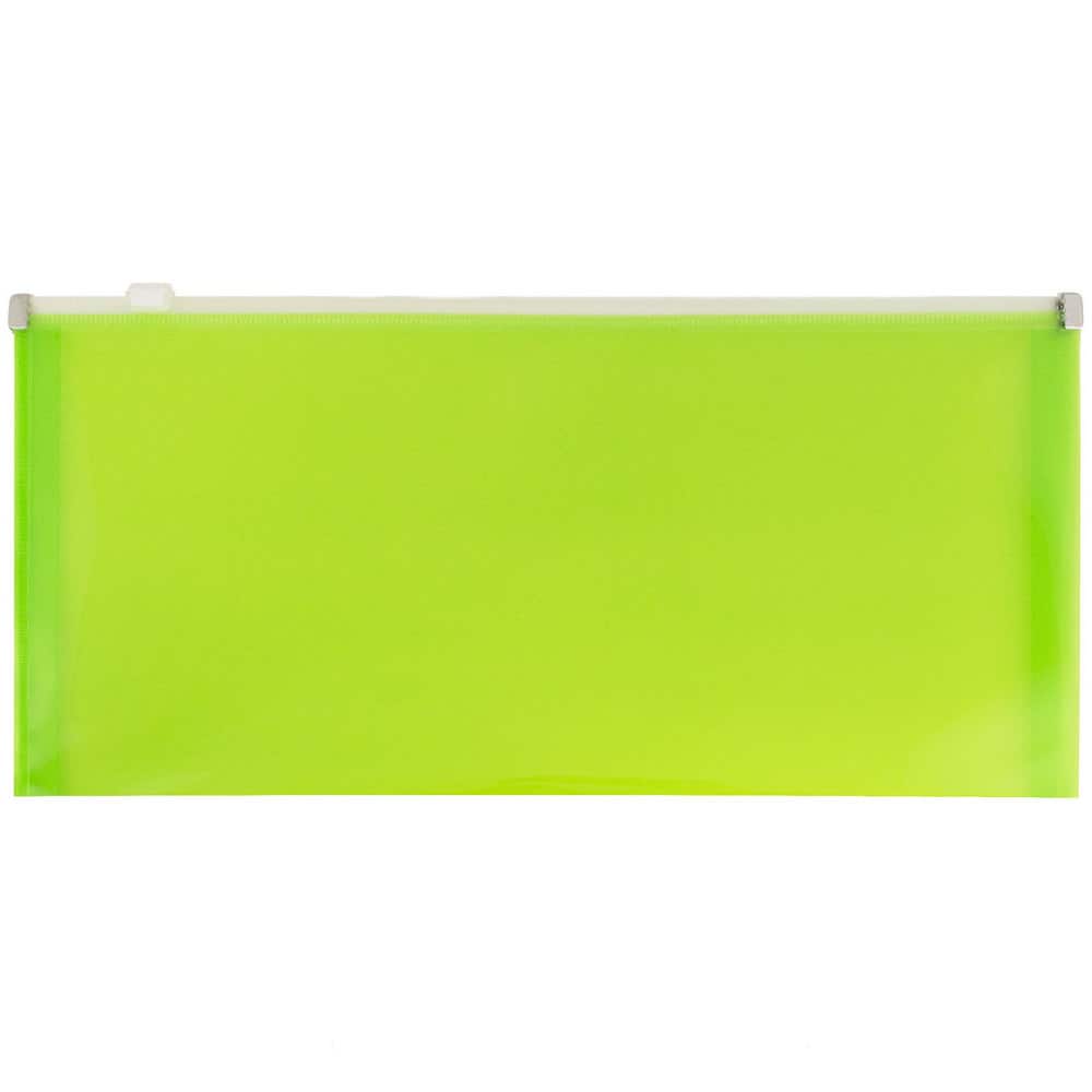 JAM Paper 5'' x 10'' Clear Plastic Pencil Pouch with Zip Closure, 12ct.