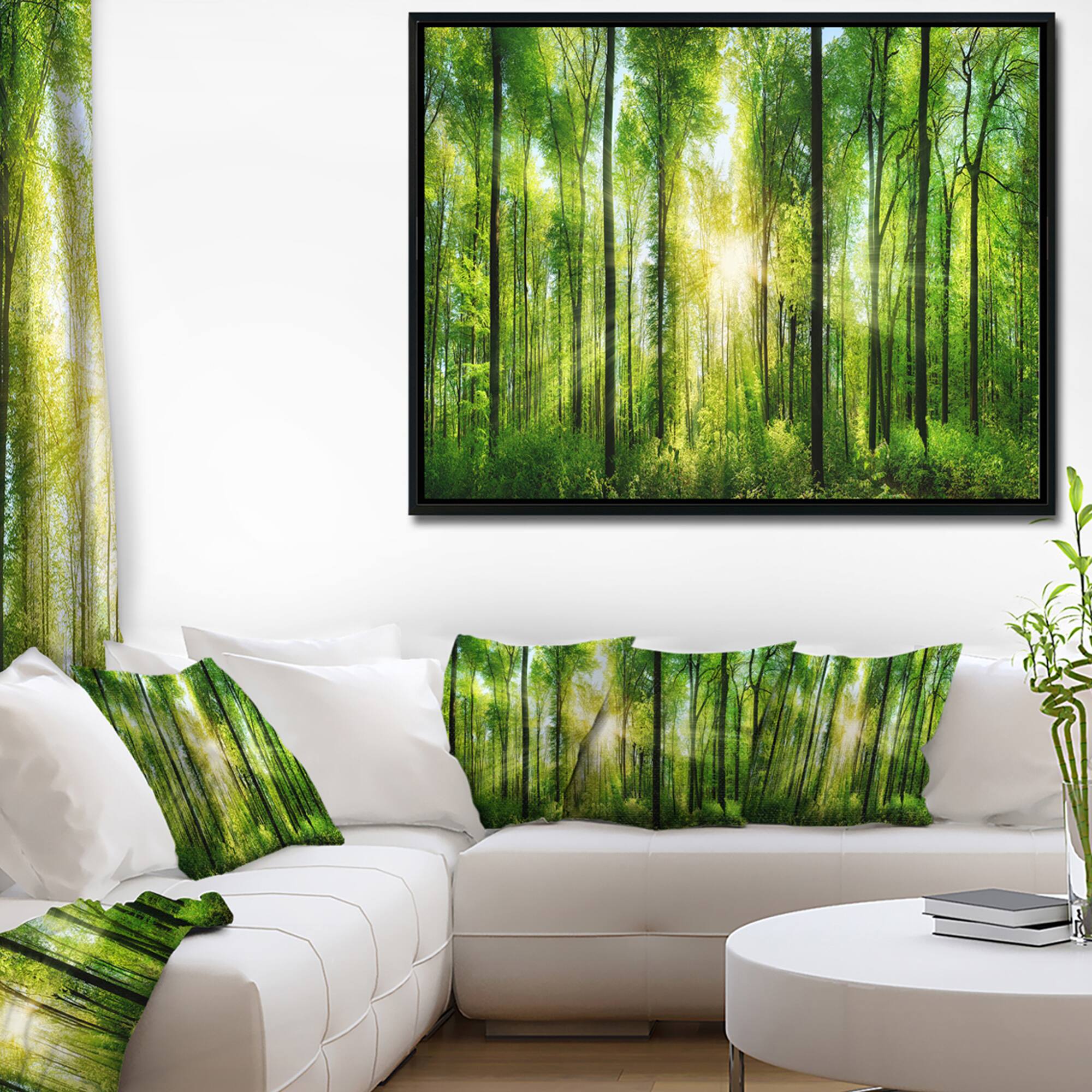 Designart - Forest with Rays of Sun Panorama
