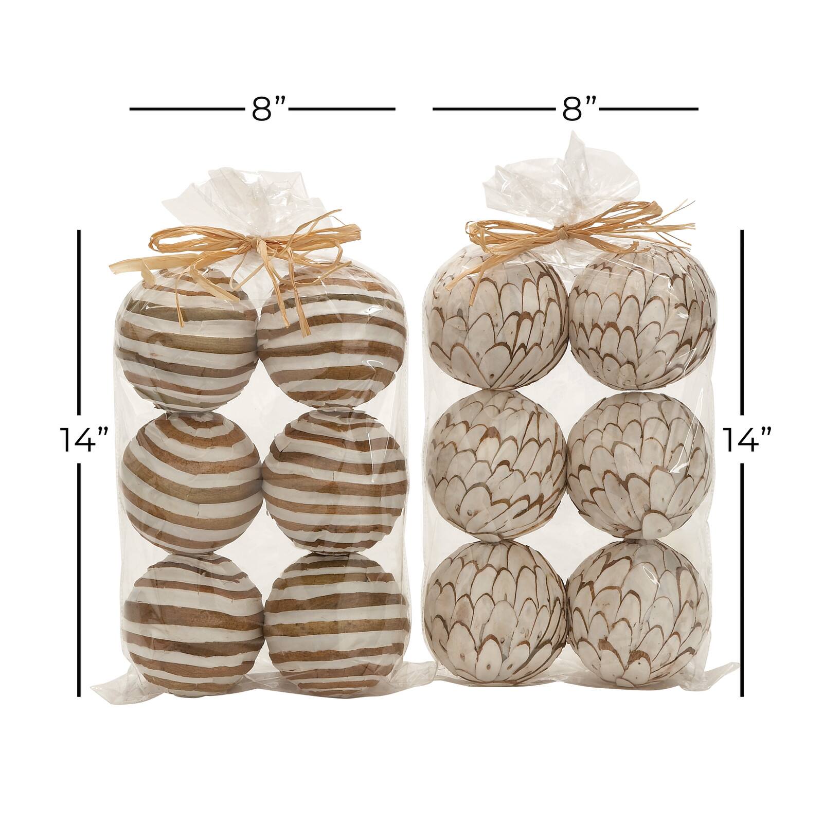 4&#x22; Natural Dried Floral Sola Ball Vase Filler Set