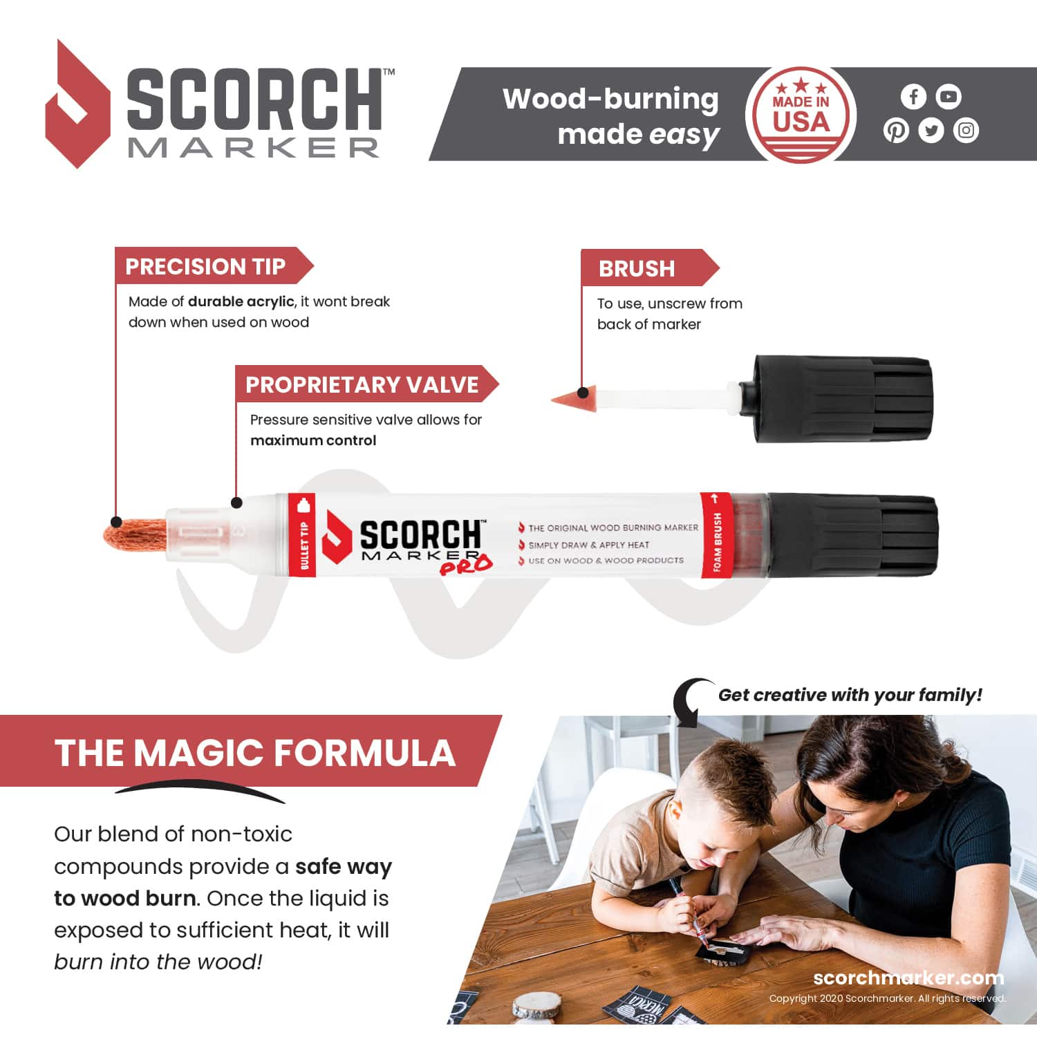 Scorch Marker Wood Finishing Oil - Safe For Cutting Boards