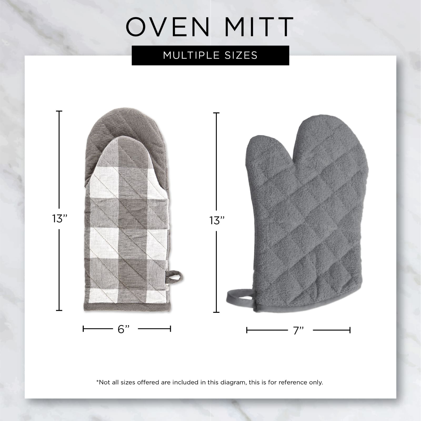 DII&#xAE; Tri Color Check Oven Mitts, 2ct.