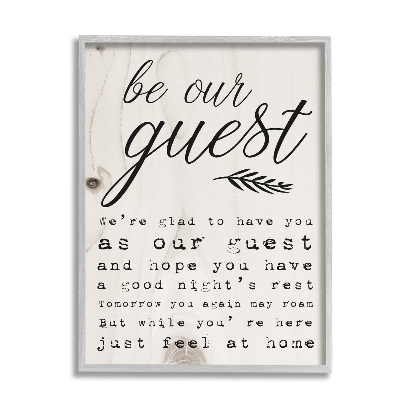 Stupell Industries Be Our Guest Poem Cursive Framed Wall Art