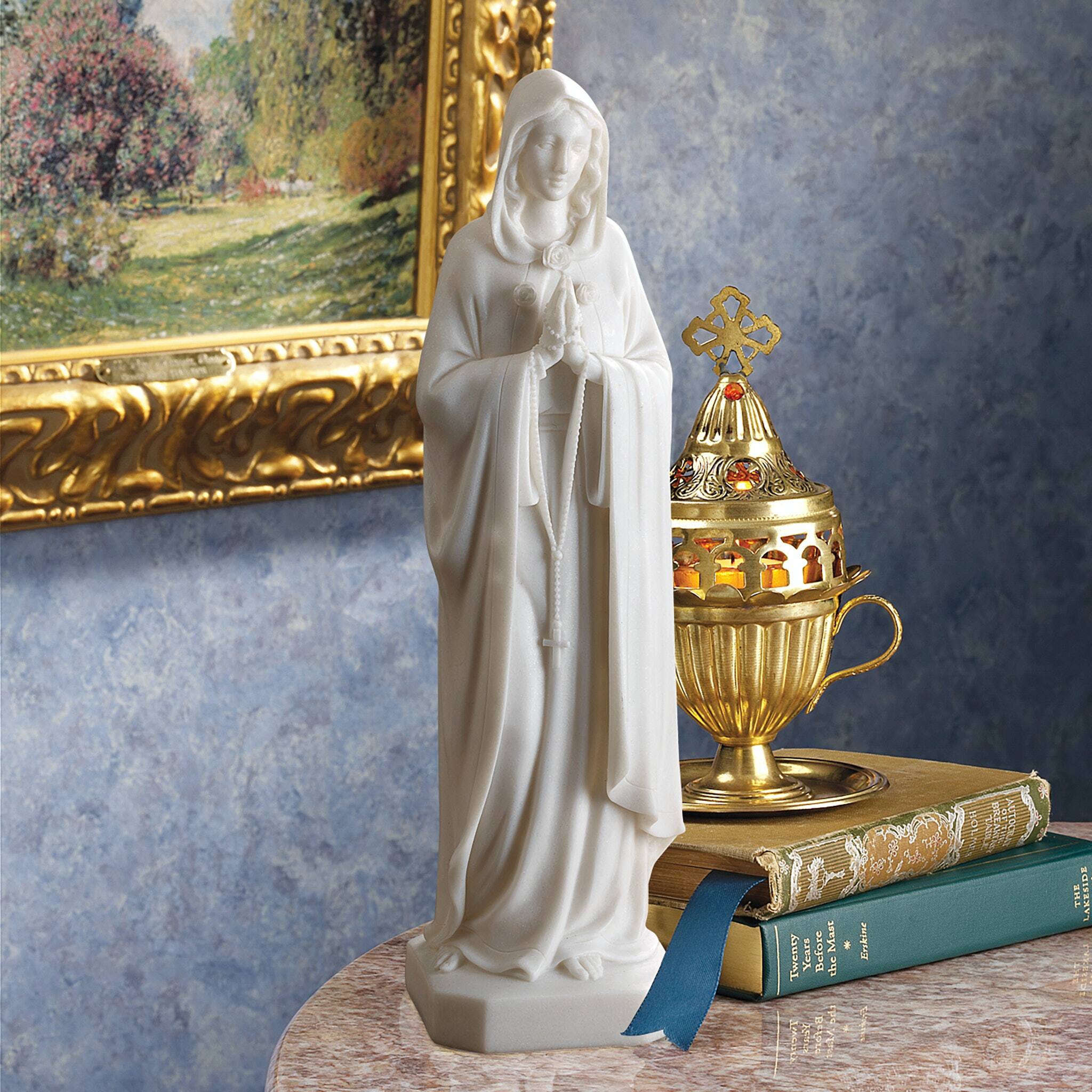 Design Toscano 15" Blessed Virgin Mary Bonded Marble Statue