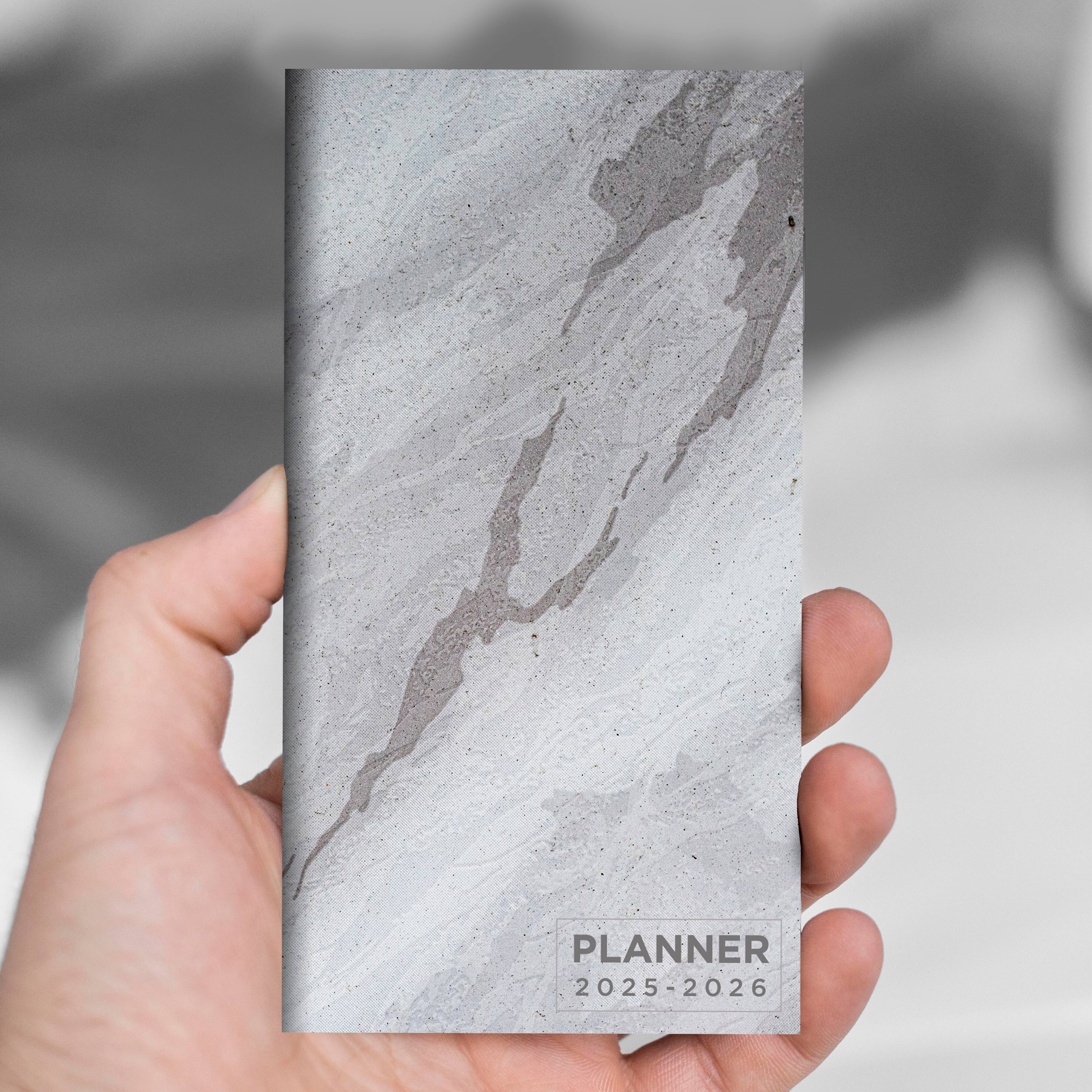 TF Publishing 2025-2026 Small Gray Granite Monthly Pocket Planner