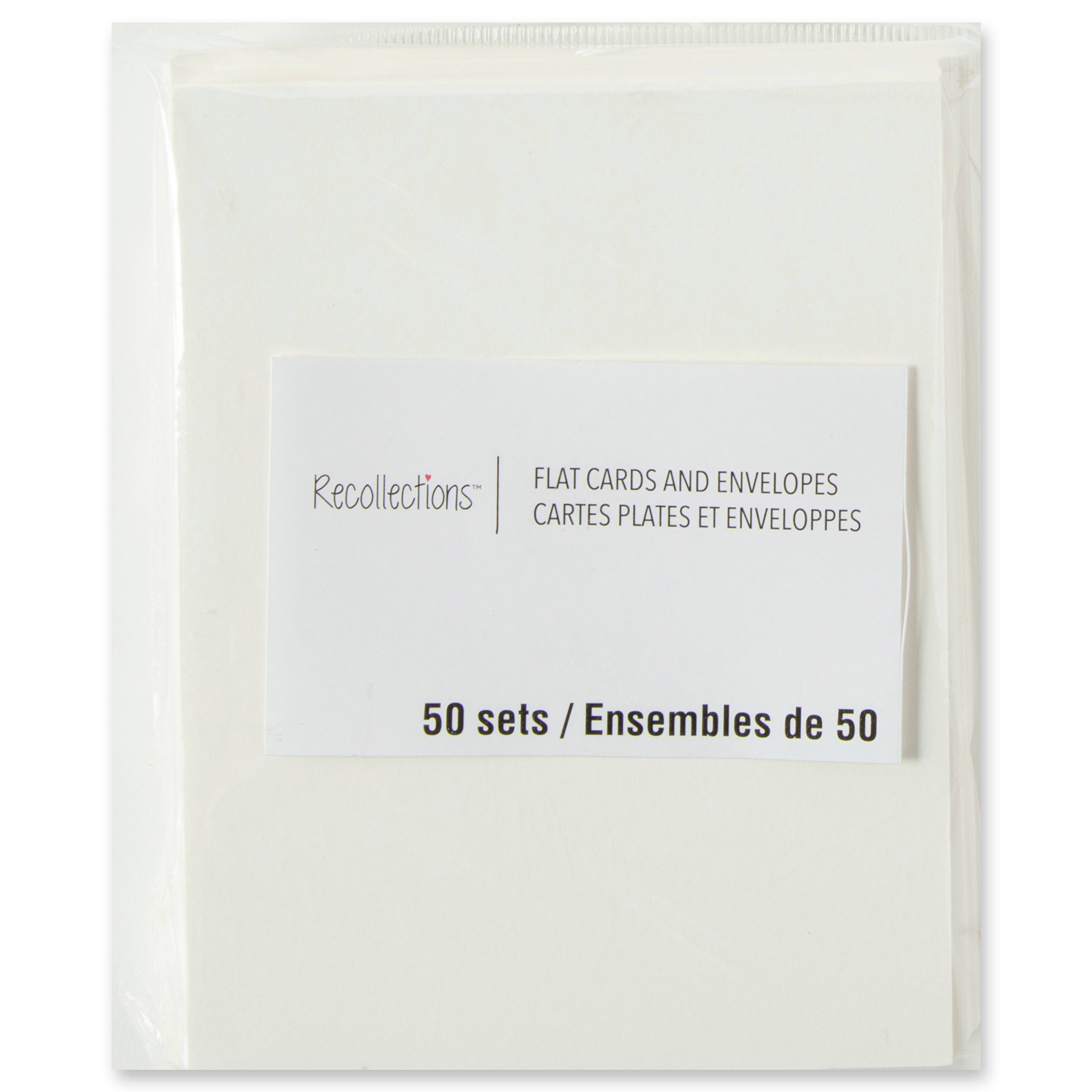 12 Packs: 50 ct. (600 total) 4.25&#x22; x 5.5&#x22; Ivory Flat Cards &#x26; Envelopes by Recollections&#x2122;