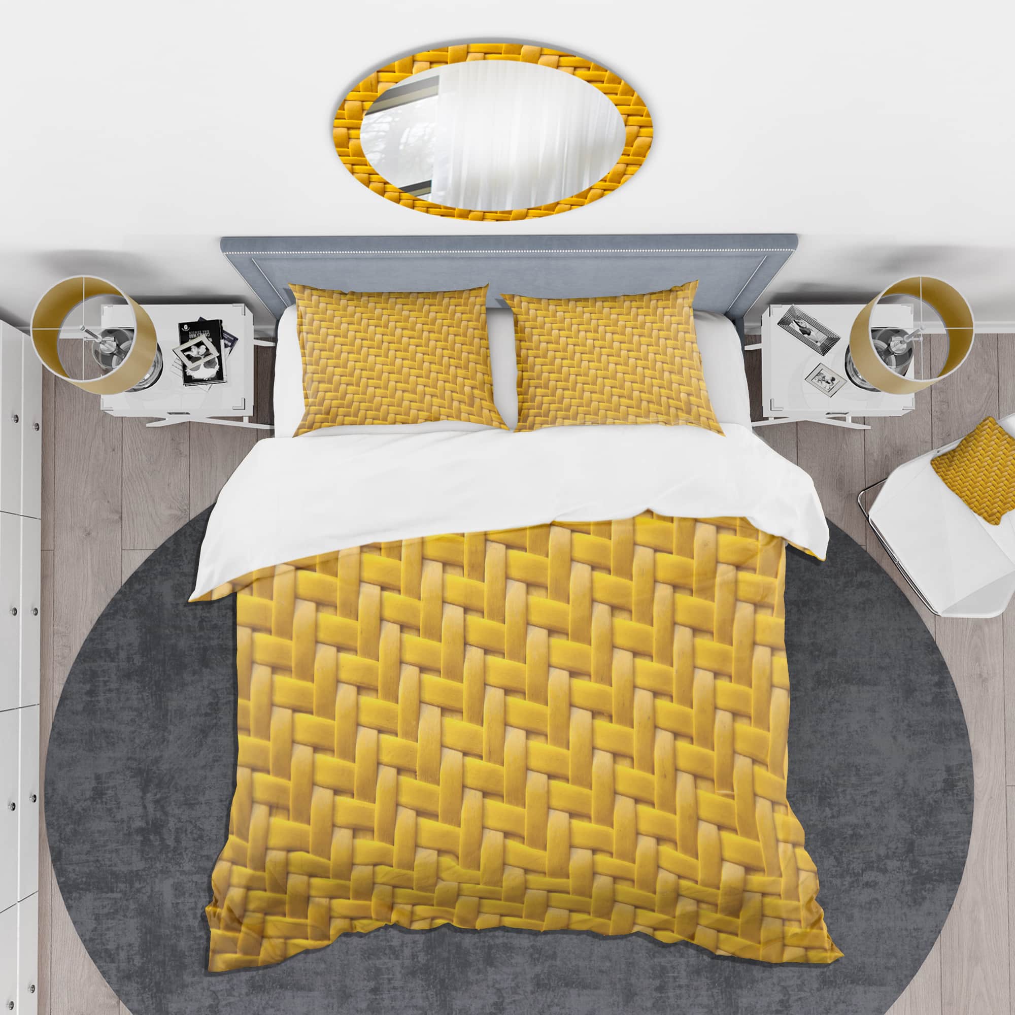 Designart 'Sedge texture background' Mid-Century Duvet Cover Set