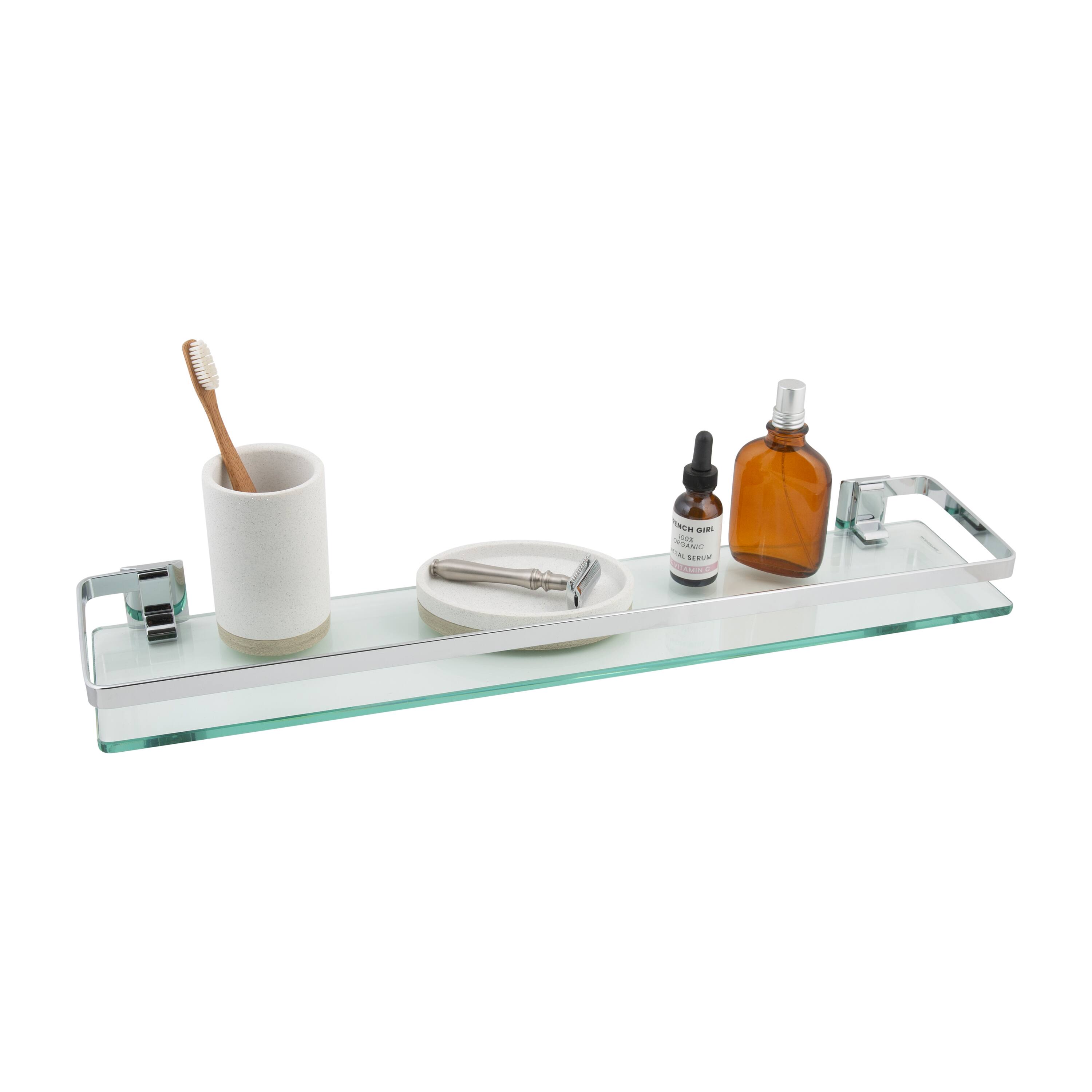 Organize It All Wall Mounted Glass Shelf