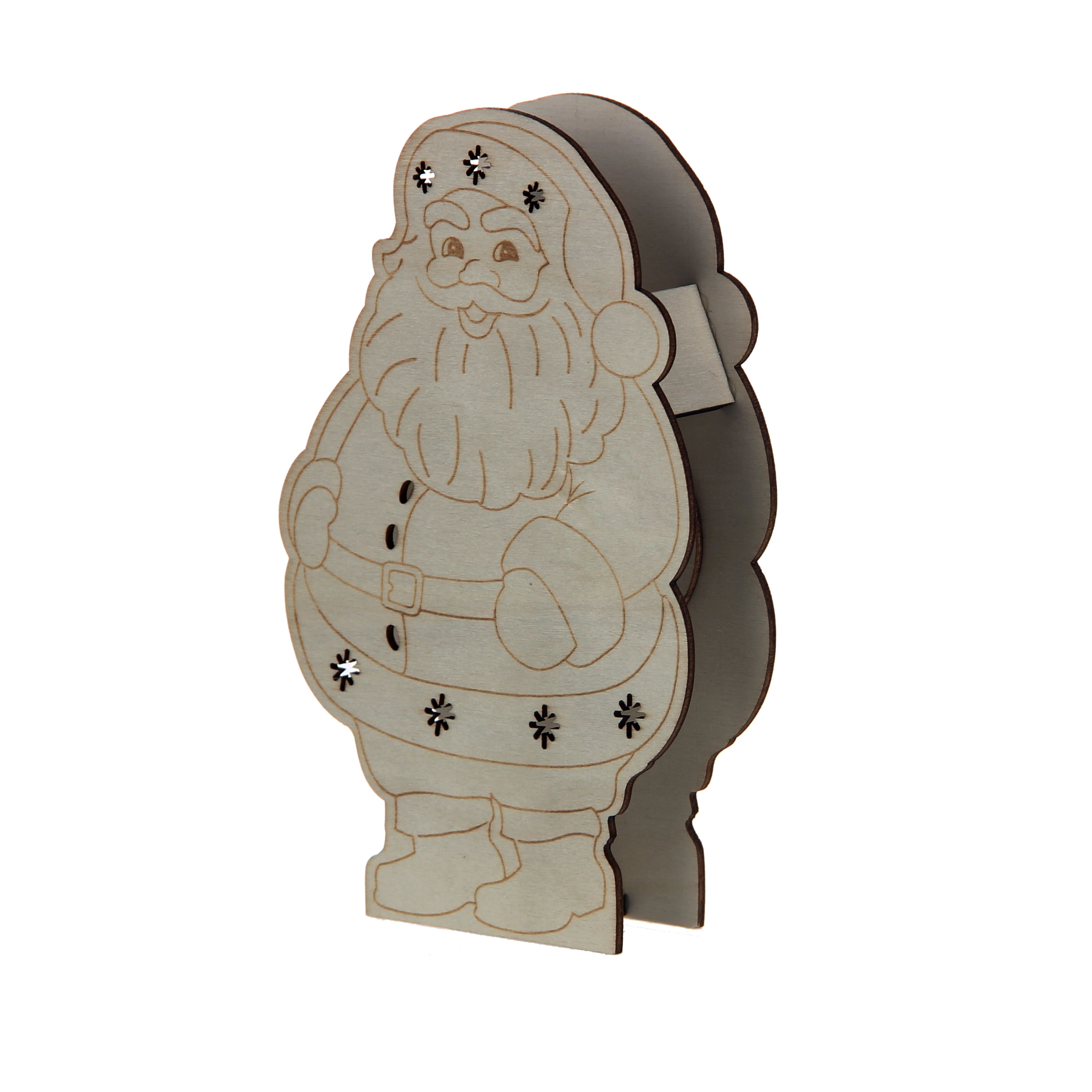 6.5&#x22; DIY Santa LED Wood D&#xE9;cor by Make Market&#xAE;