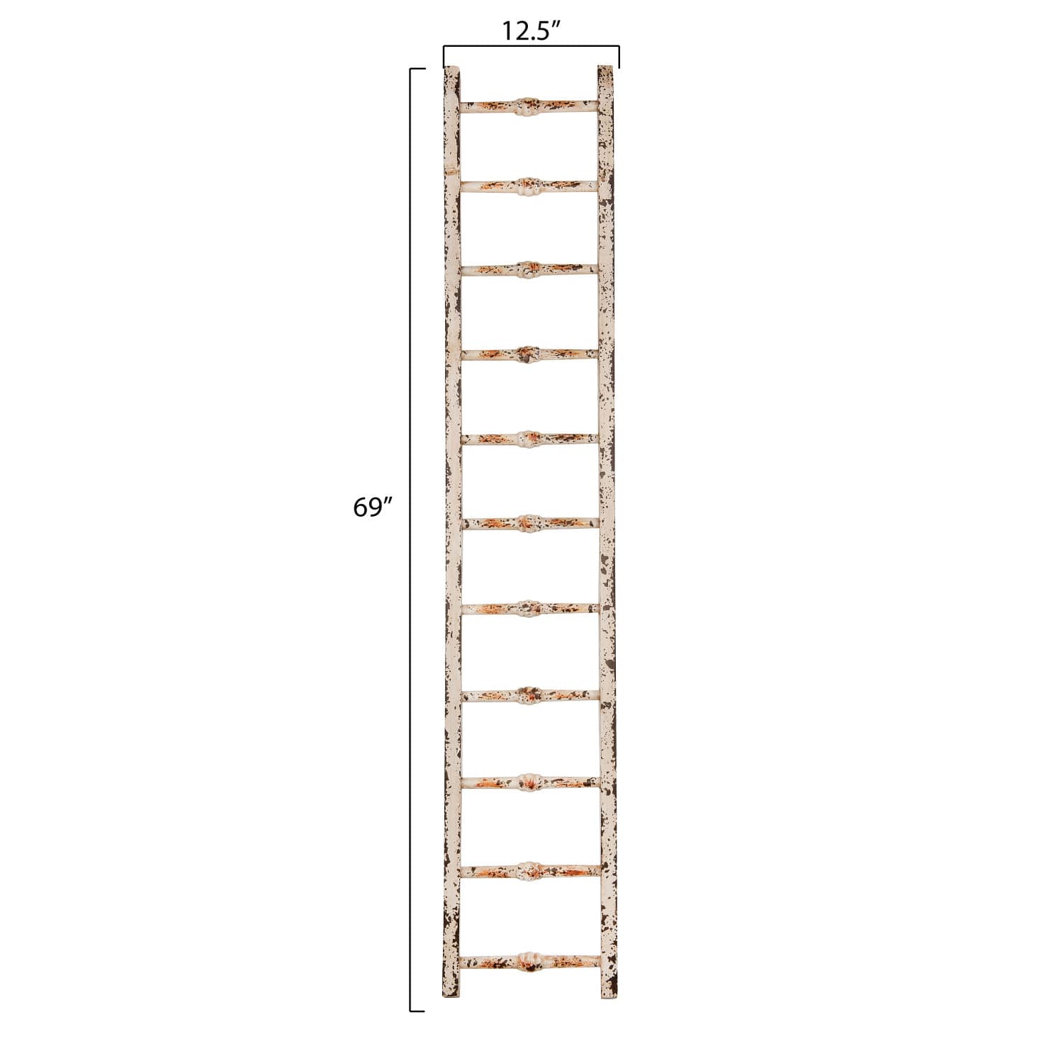 6ft. Distressed White Decorative Wood Ladder