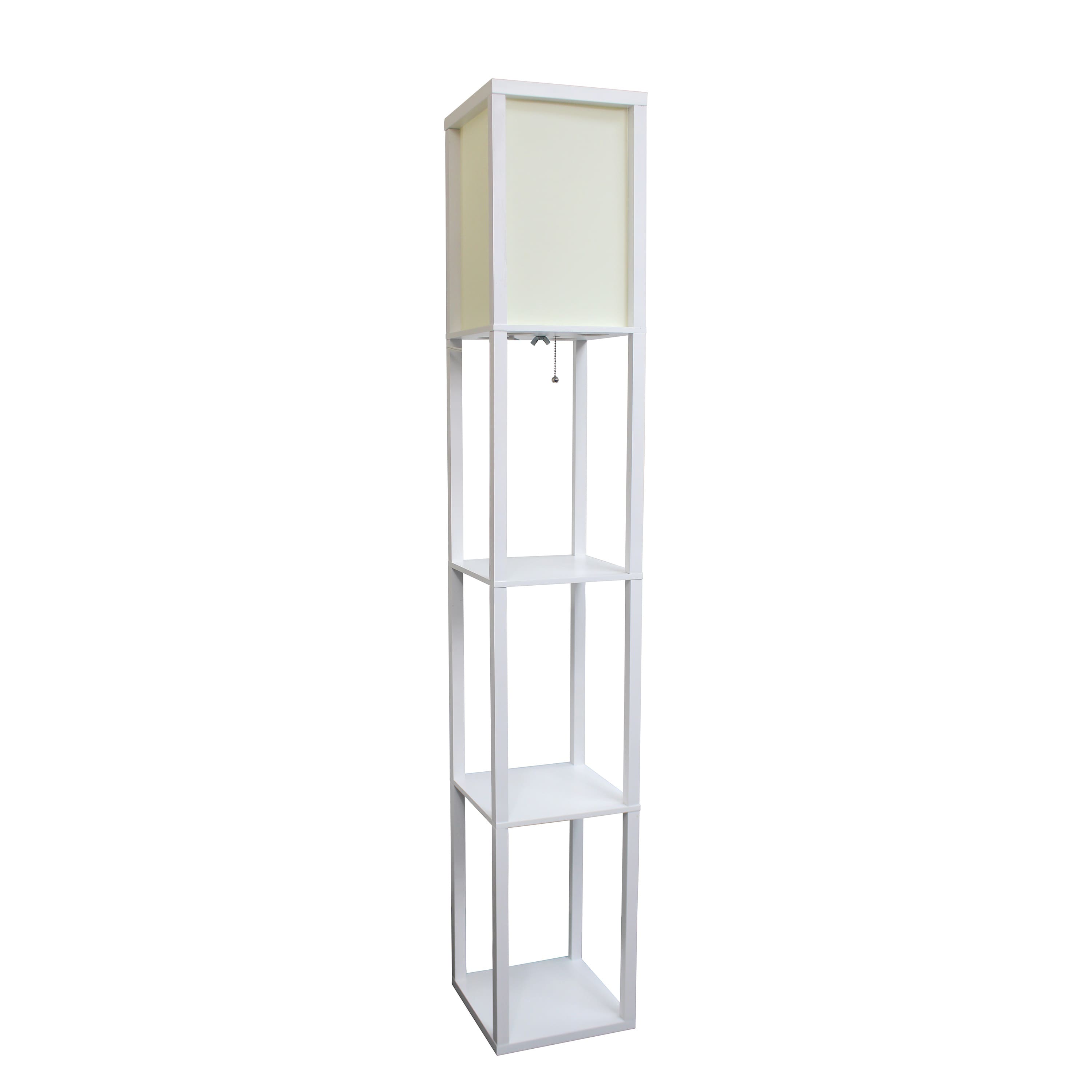 Lalia Home 5ft. Column Shelf Floor Lamp with Linen Shade
