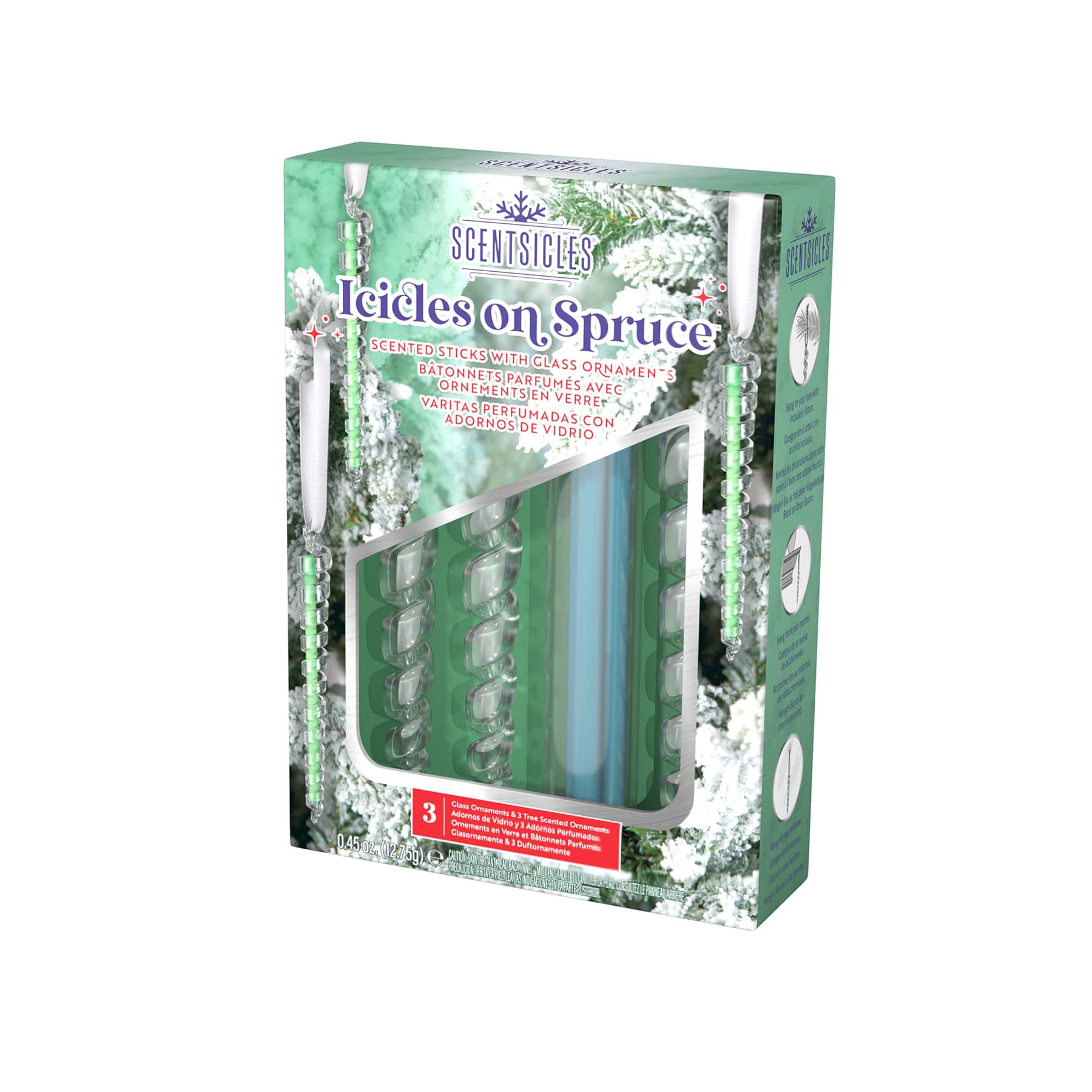 ScentSicles® Icicles on Spruce Scented Sticks with Glass Ornaments Set