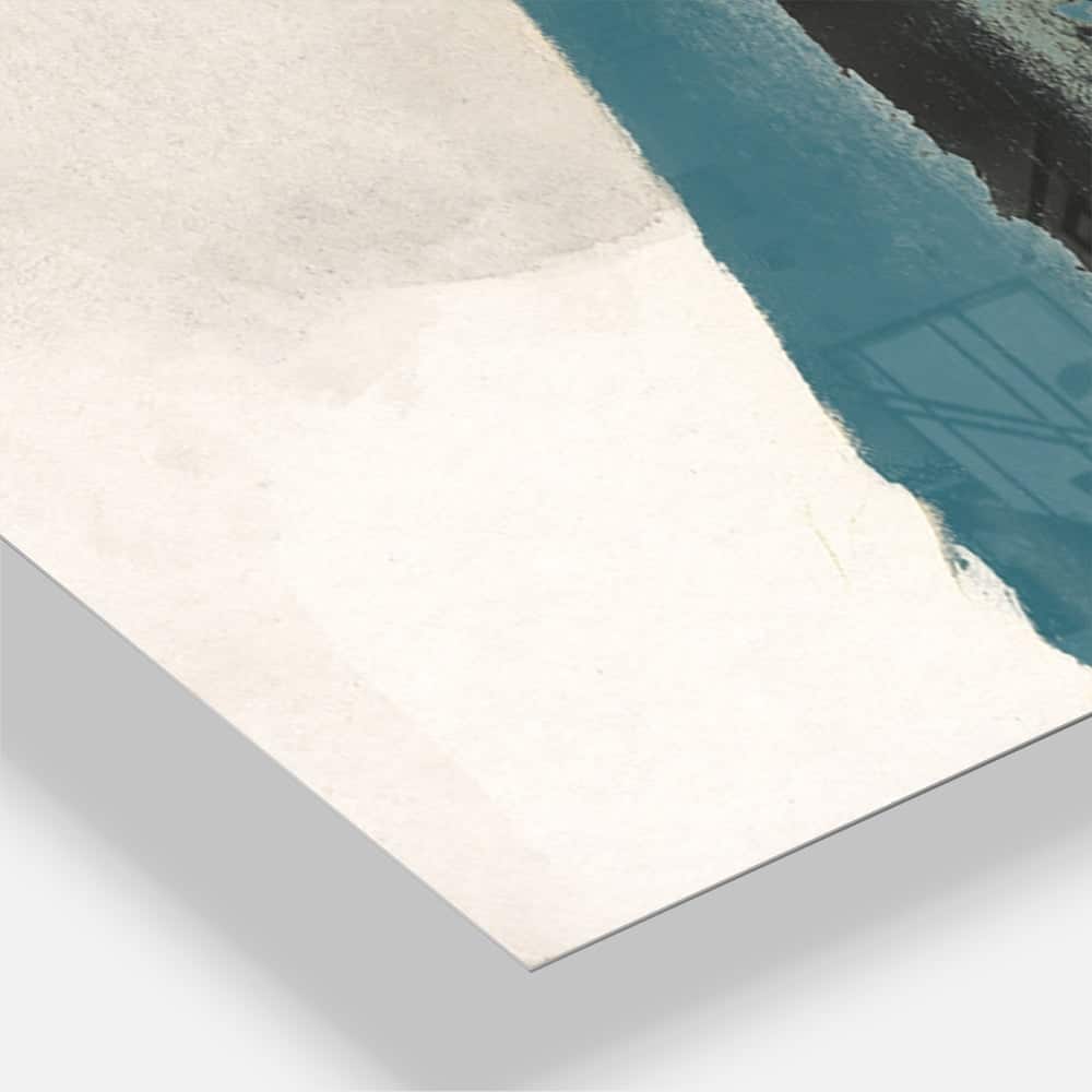 Designart Glam Cerulean 3 Panel Modern Wall Clock