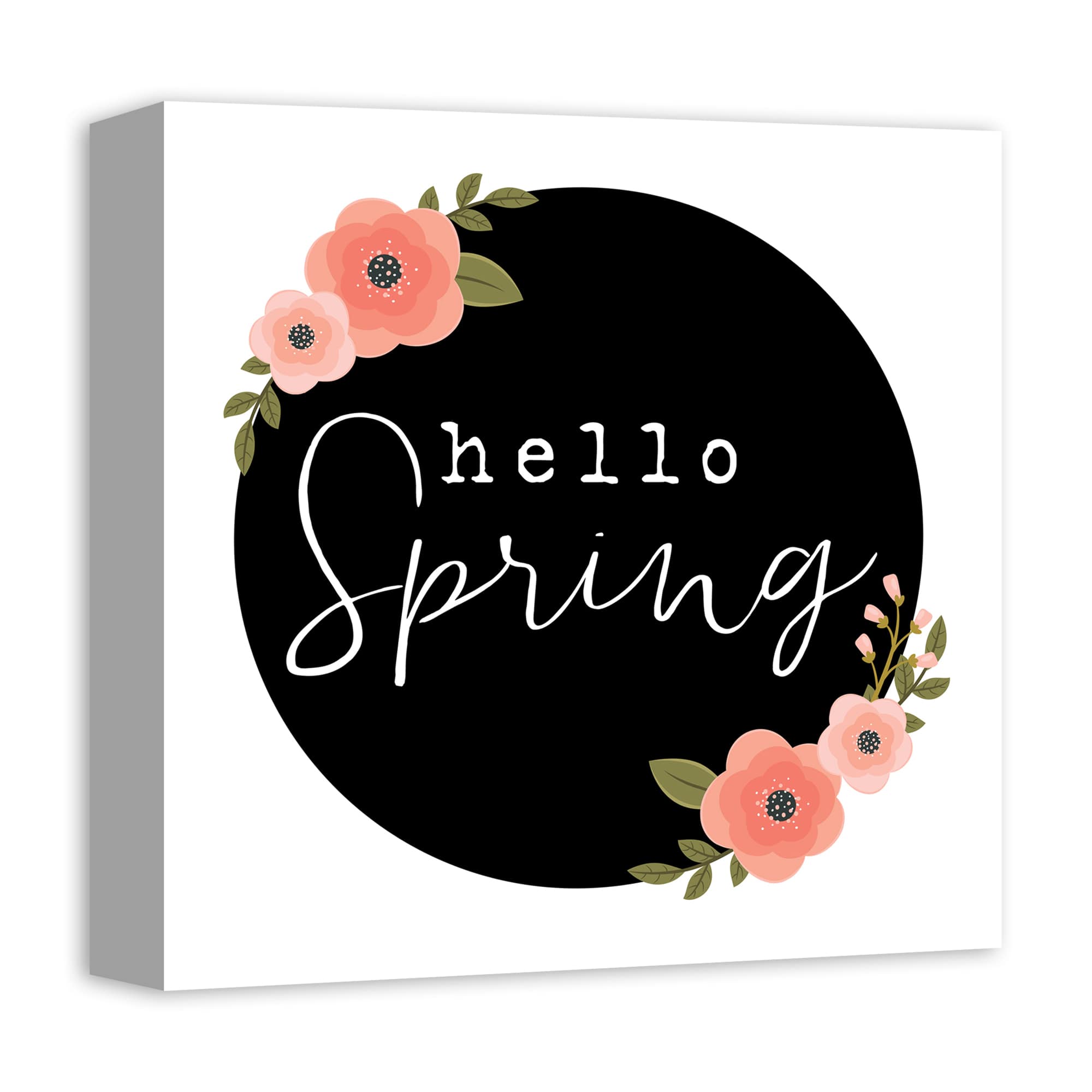 Hello Spring Floral Canvas Wall Art